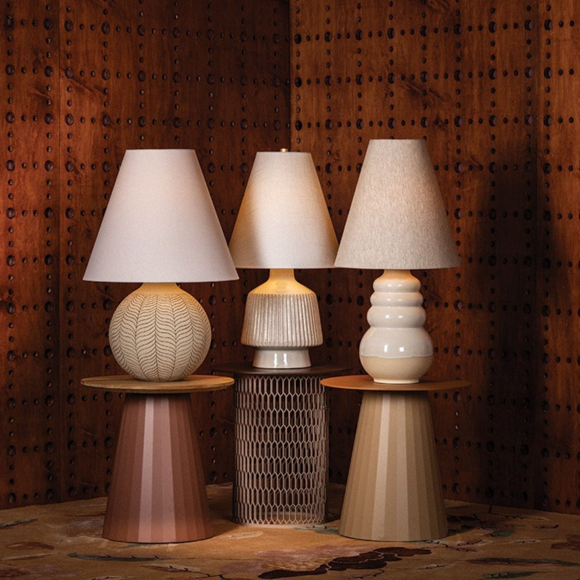Capers 30" Table Lamp, Aged Brass/Ceramic Ivory Petal Finish
