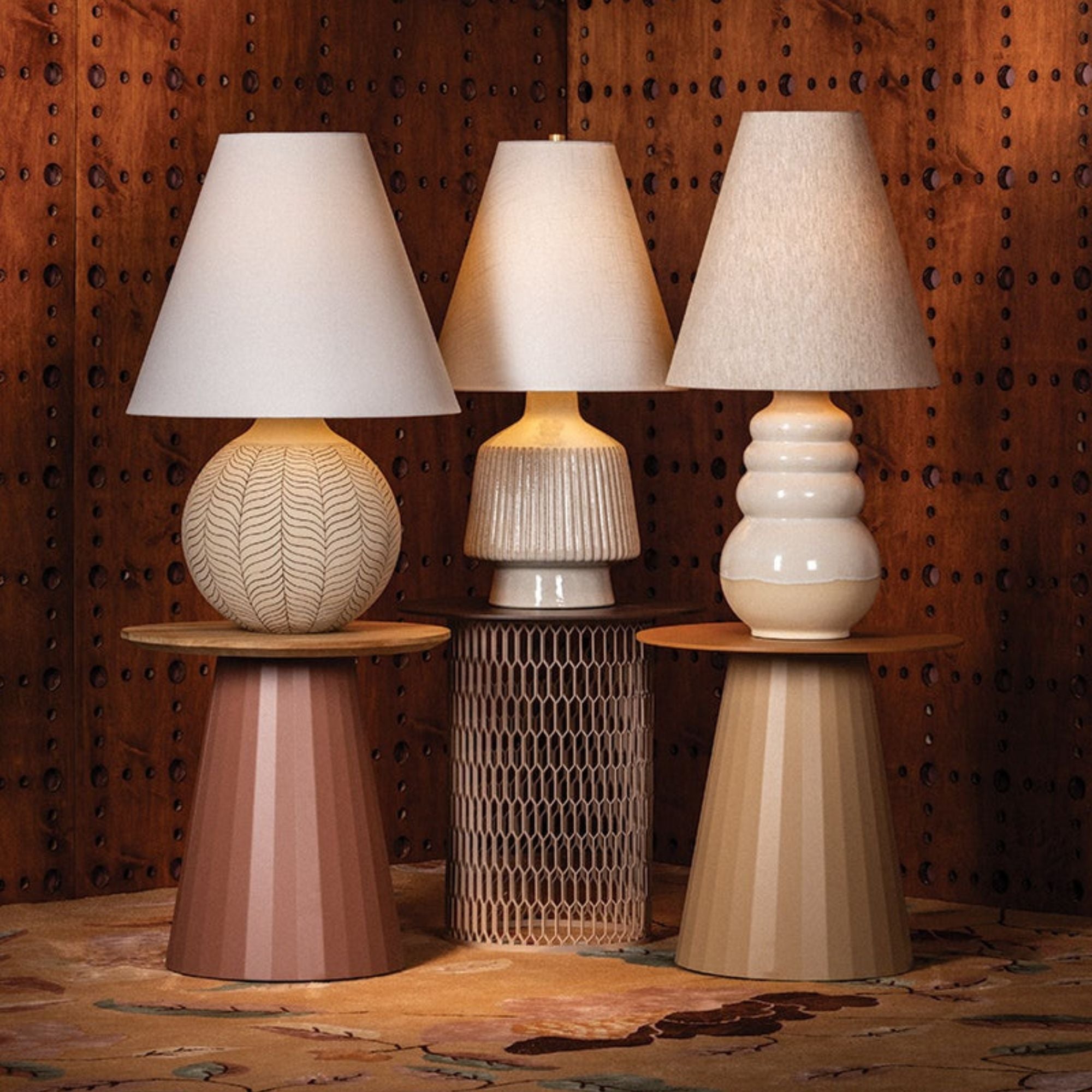 Capers 30" Table Lamp, Aged Brass/Ceramic Ivory Petal Finish