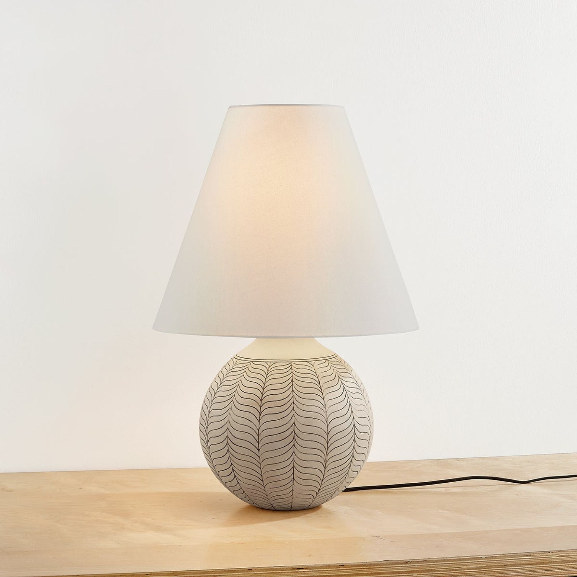 Capers 30" Table Lamp, Aged Brass/Ceramic Ivory Petal Finish