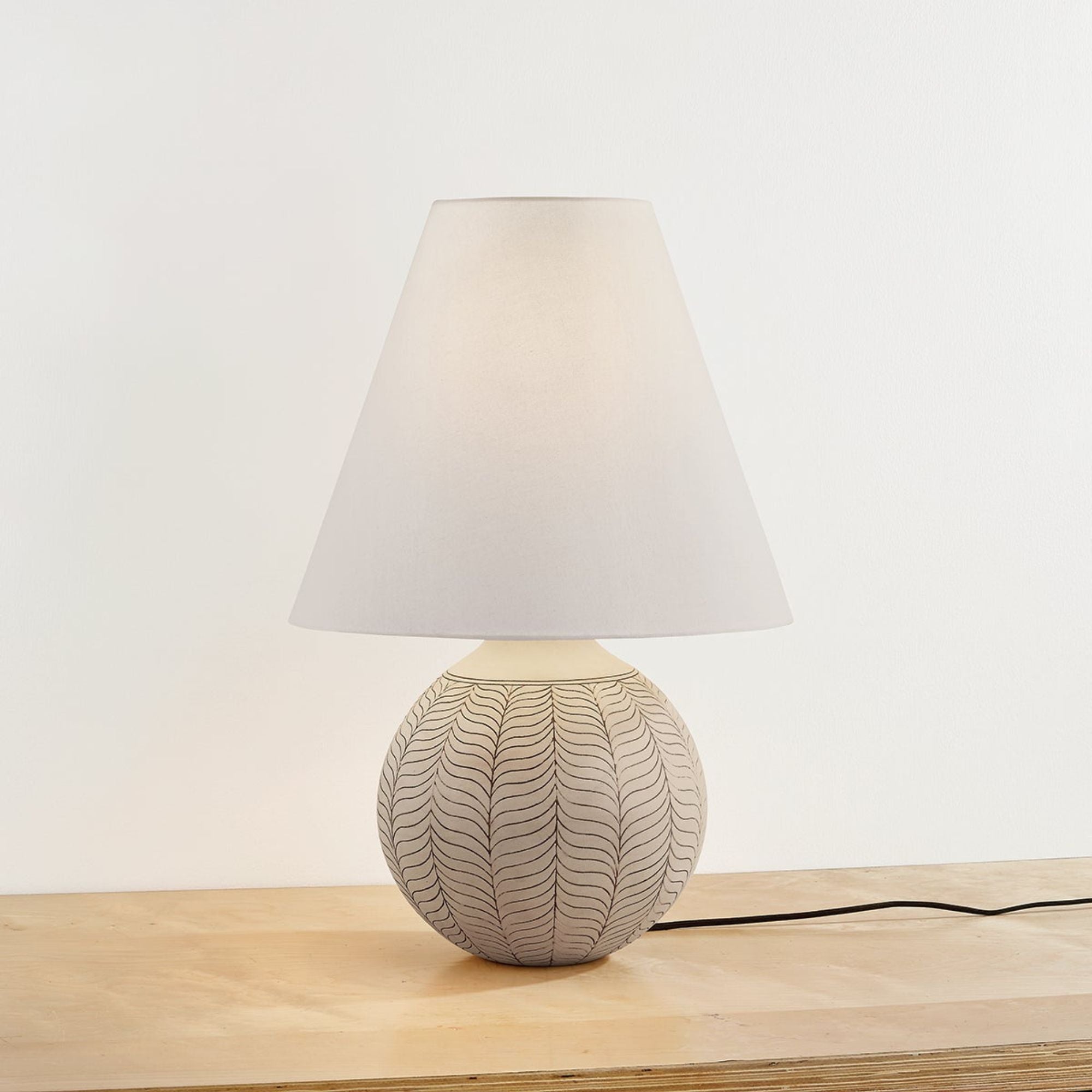 Capers 30" Table Lamp, Aged Brass/Ceramic Ivory Petal Finish