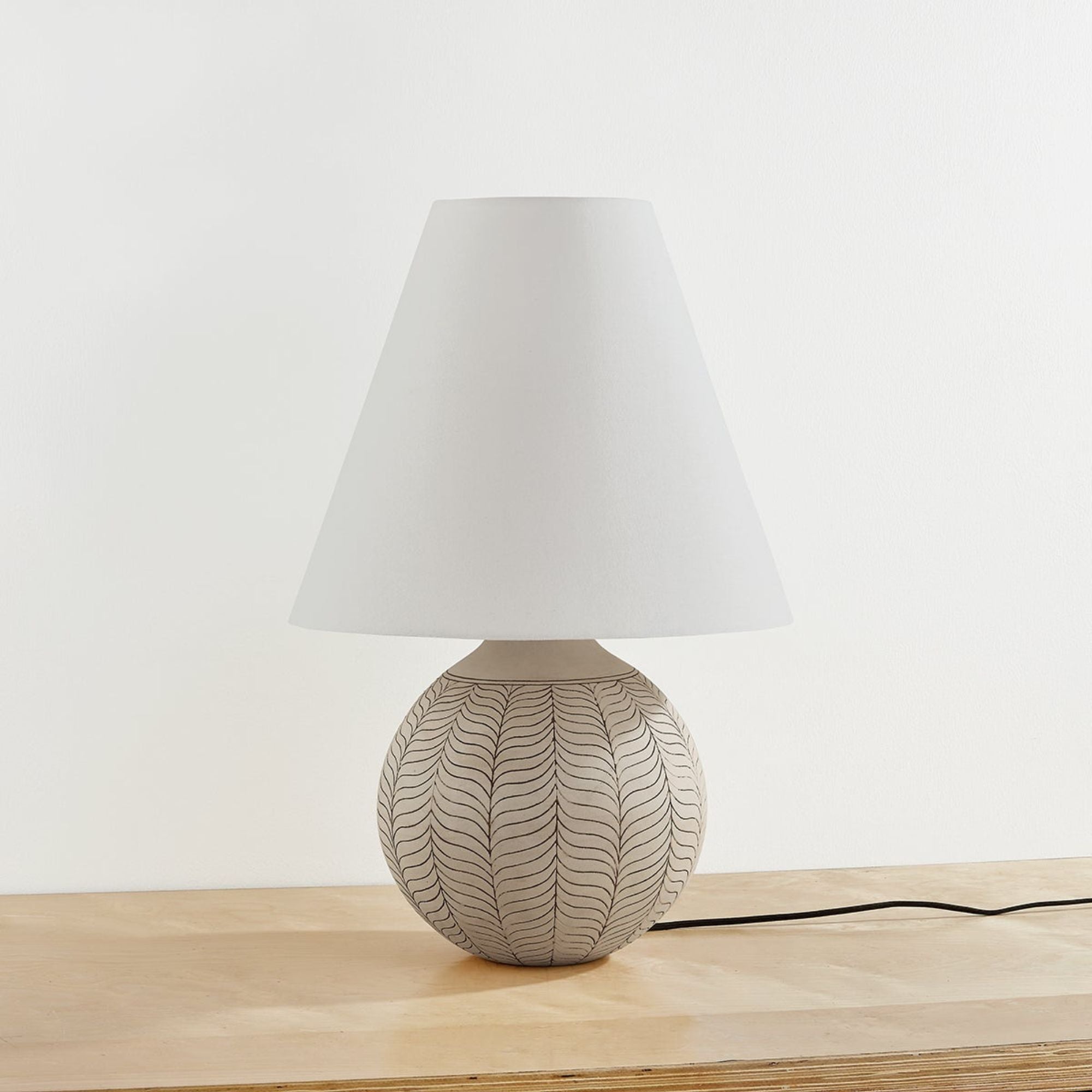 Capers 30" Table Lamp, Aged Brass/Ceramic Ivory Petal Finish