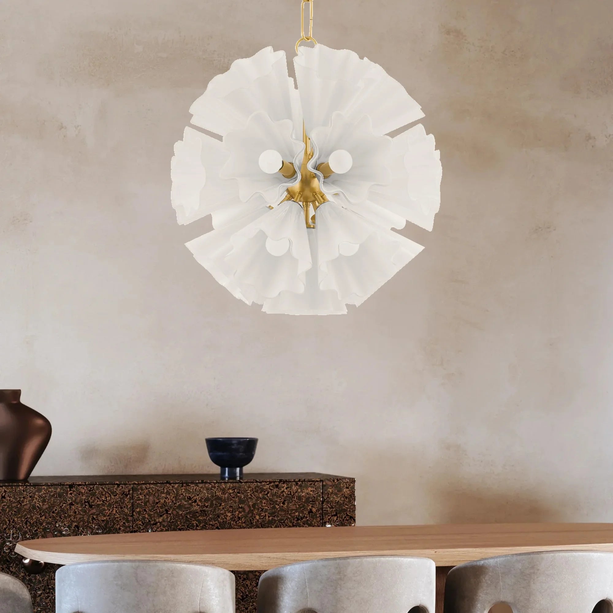 Capri 25" 22-Light Chandelier, Aged Brass Finish