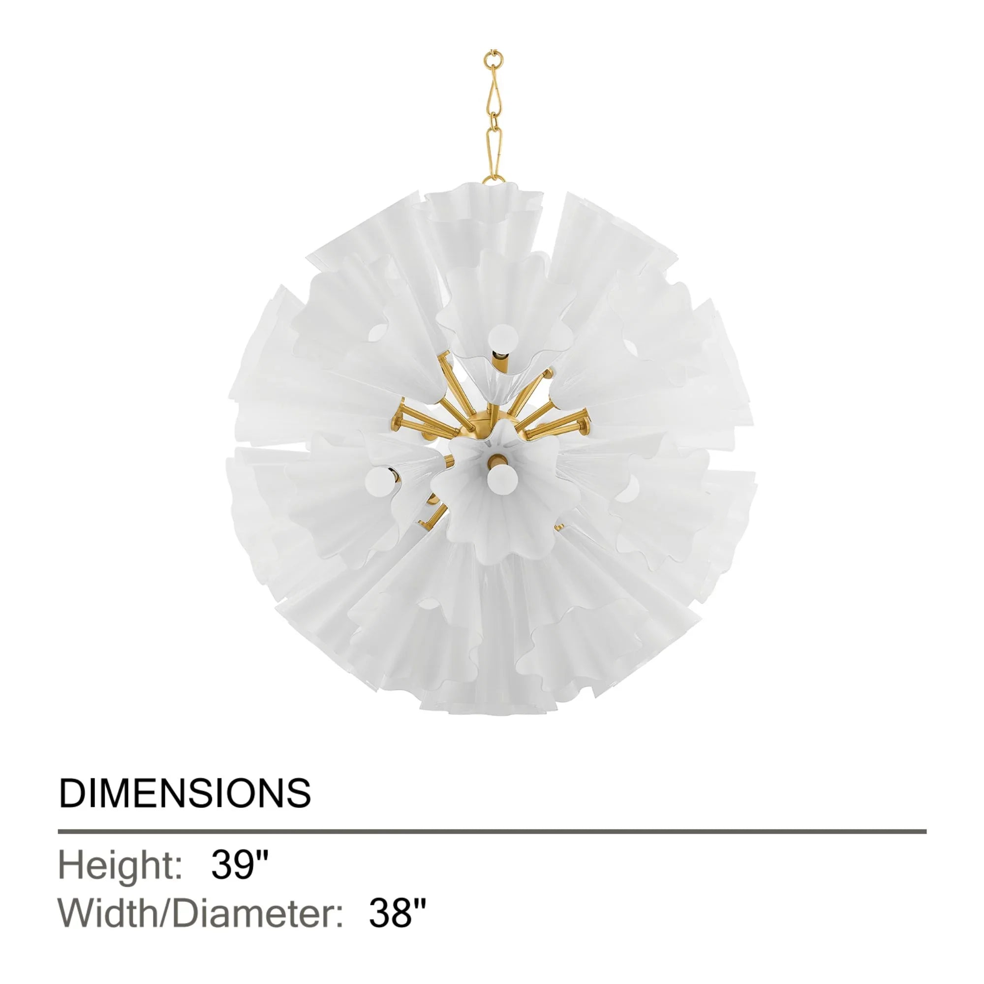 Hudson Valley Lighting - Capri 39" 33-Light Chandelier, Aged Brass Finish | Bees Lighting