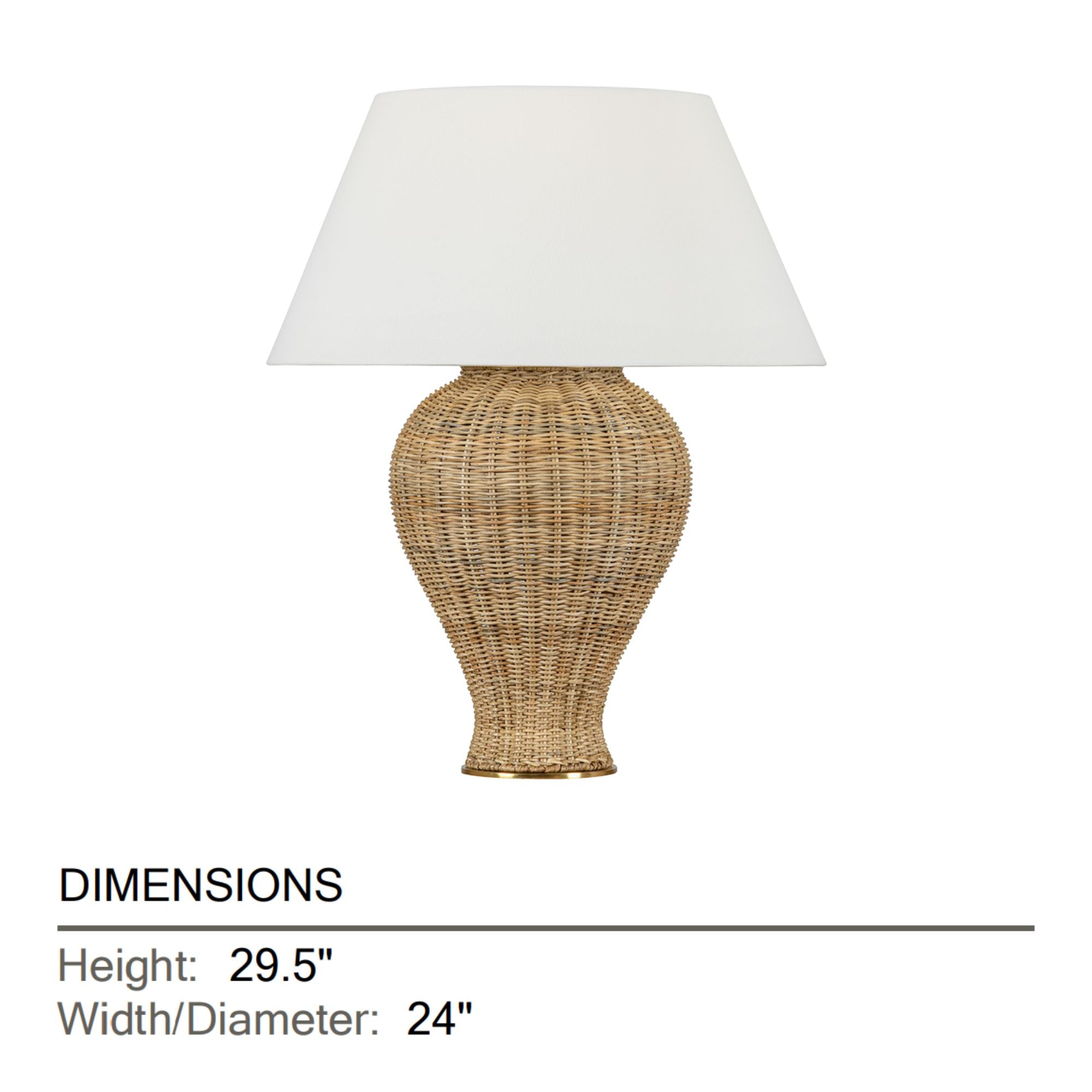 Chatsworth 30" Table Lamp, Aged Brass Finish