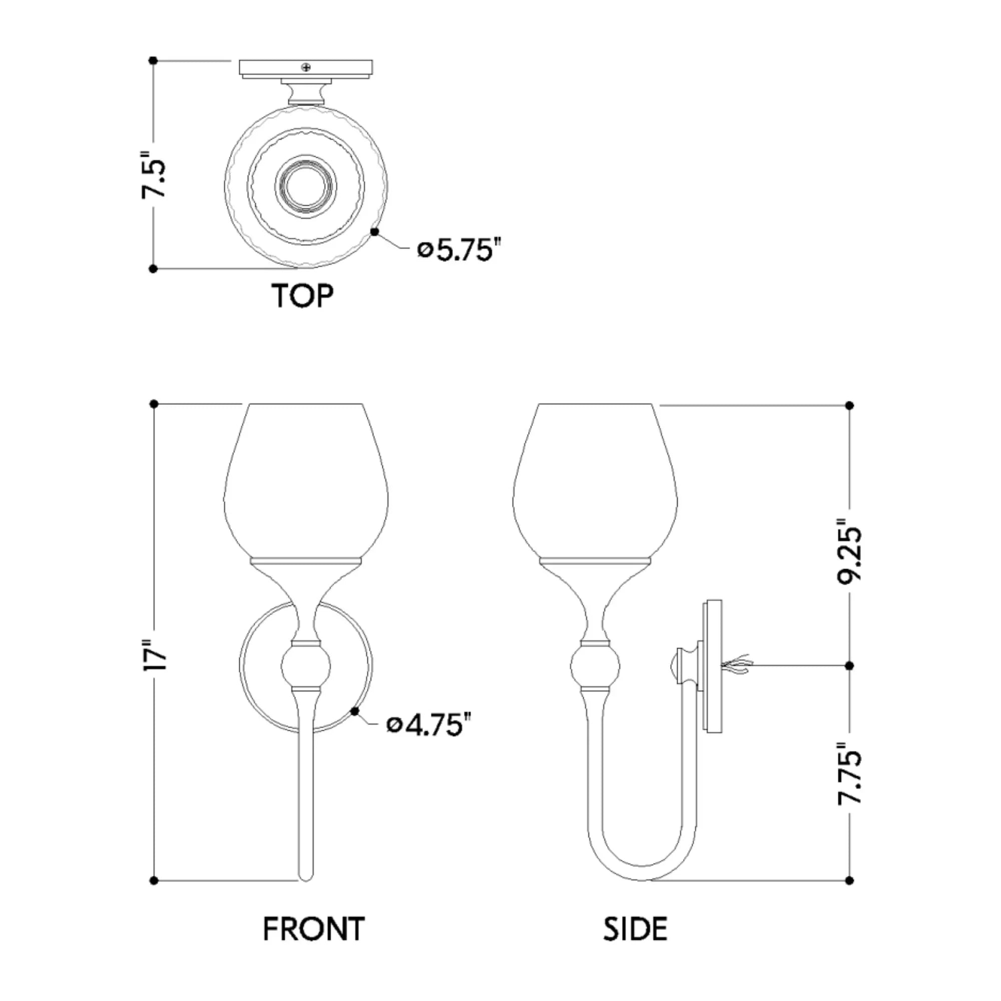 Chatton 17" Wall Sconce, Aged Brass Finish