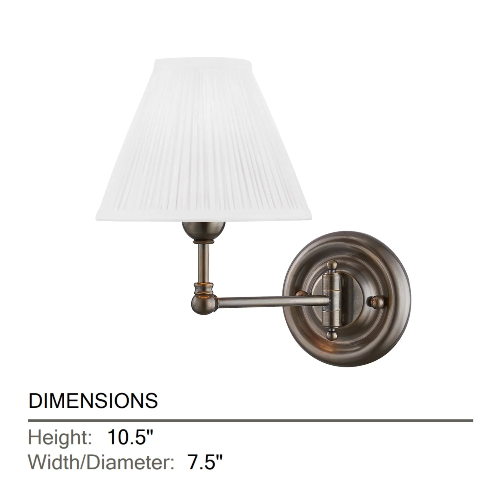 Classic No.1 11" Swing Arm Lamp, Distressed Bronze Finish