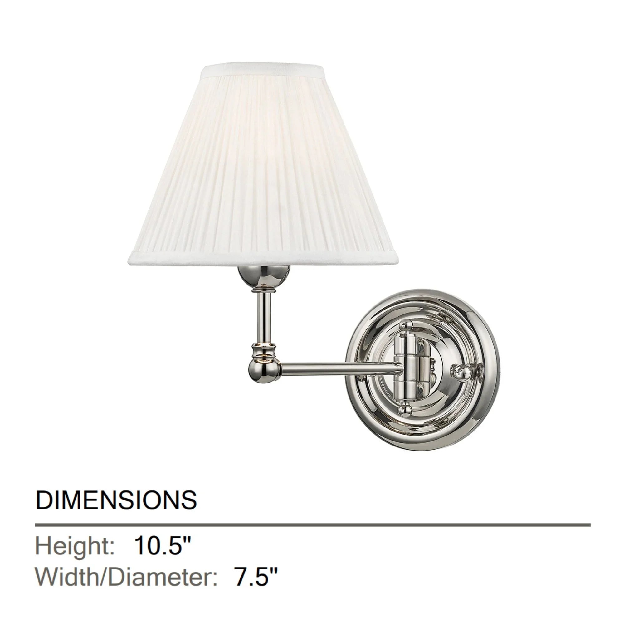 Classic No.1 11" Swing Arm Lamp, Polished Nickel Finish