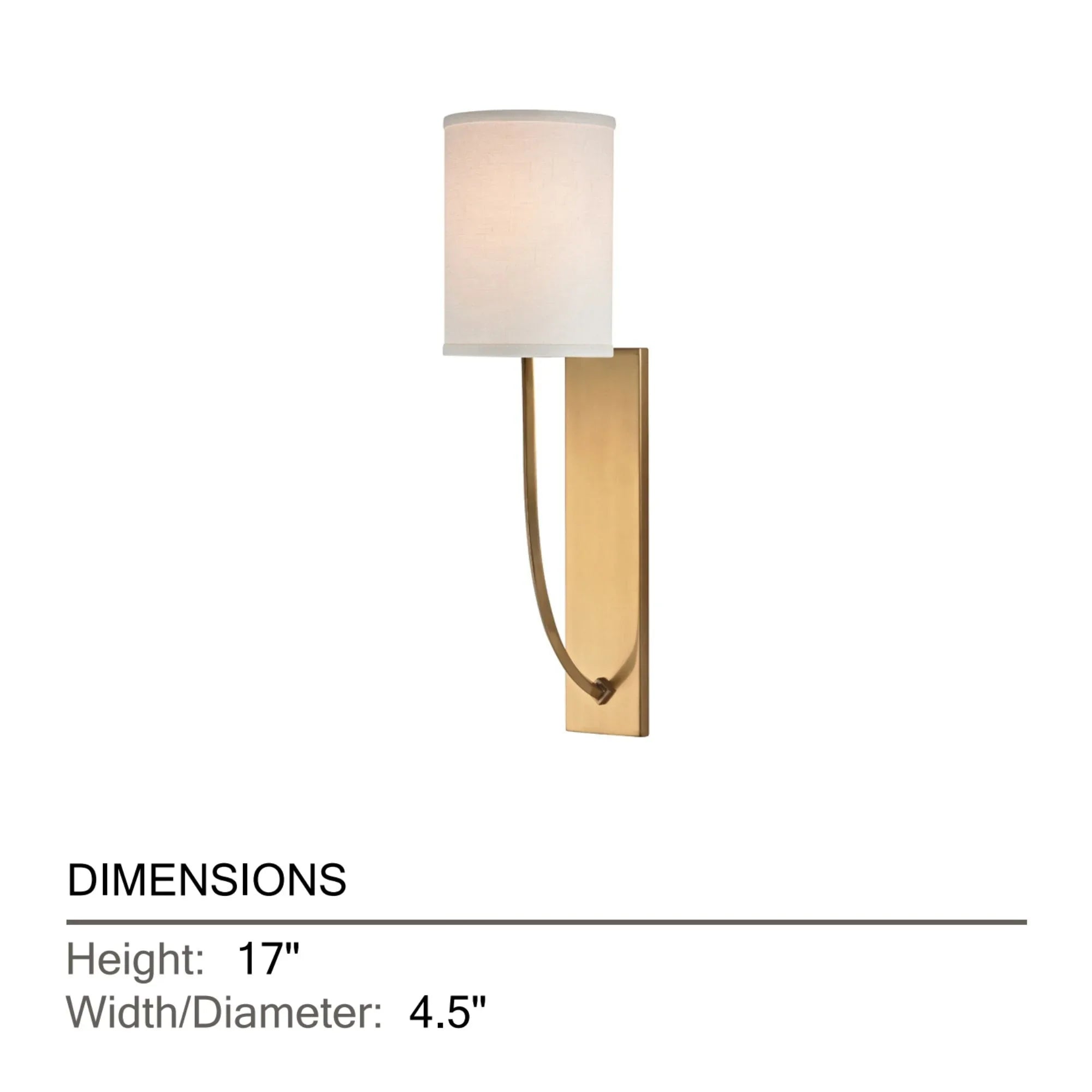 Colton 17" Wall Sconce, Aged Brass Finish
