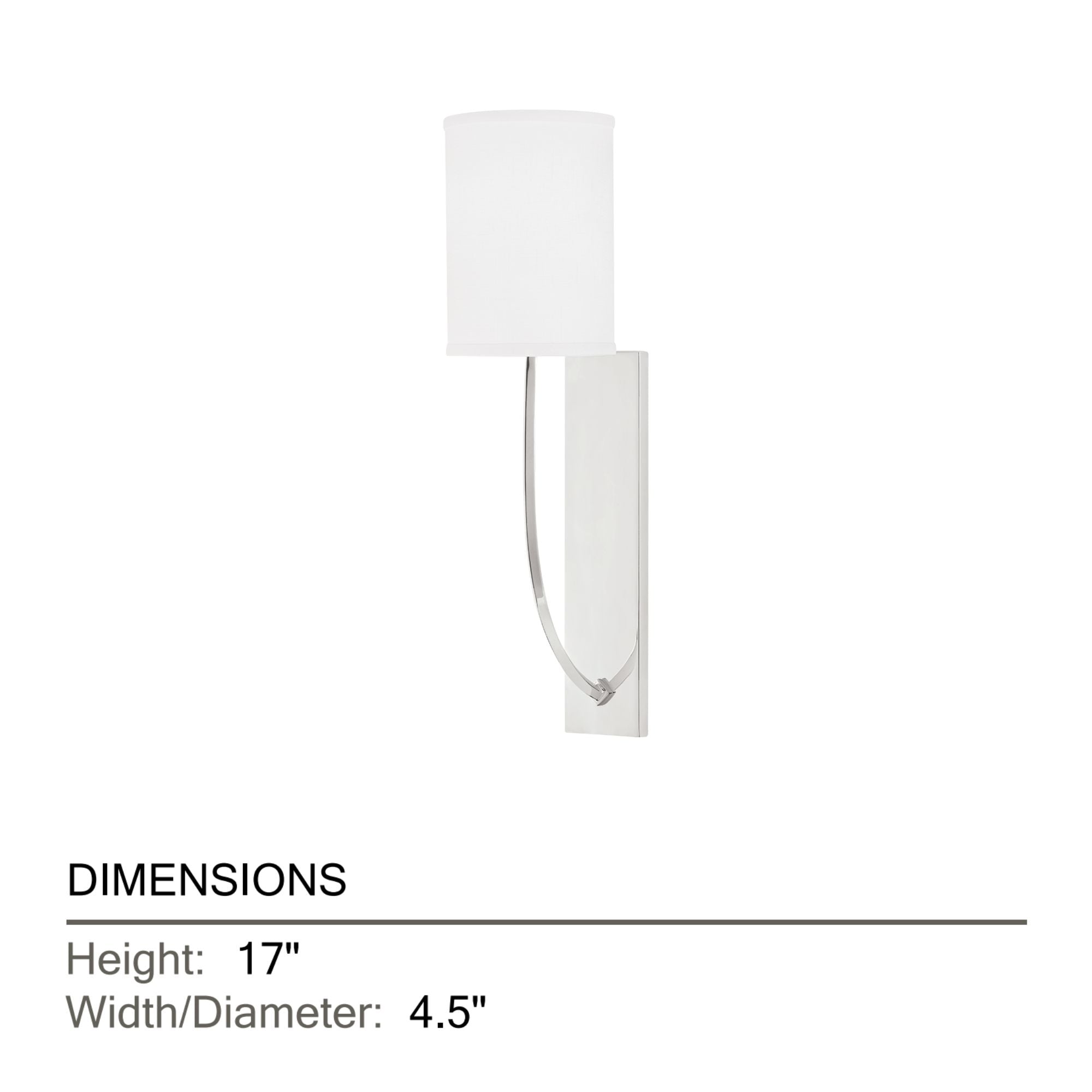Colton 17" Wall Sconce, Polished Nickel Finish