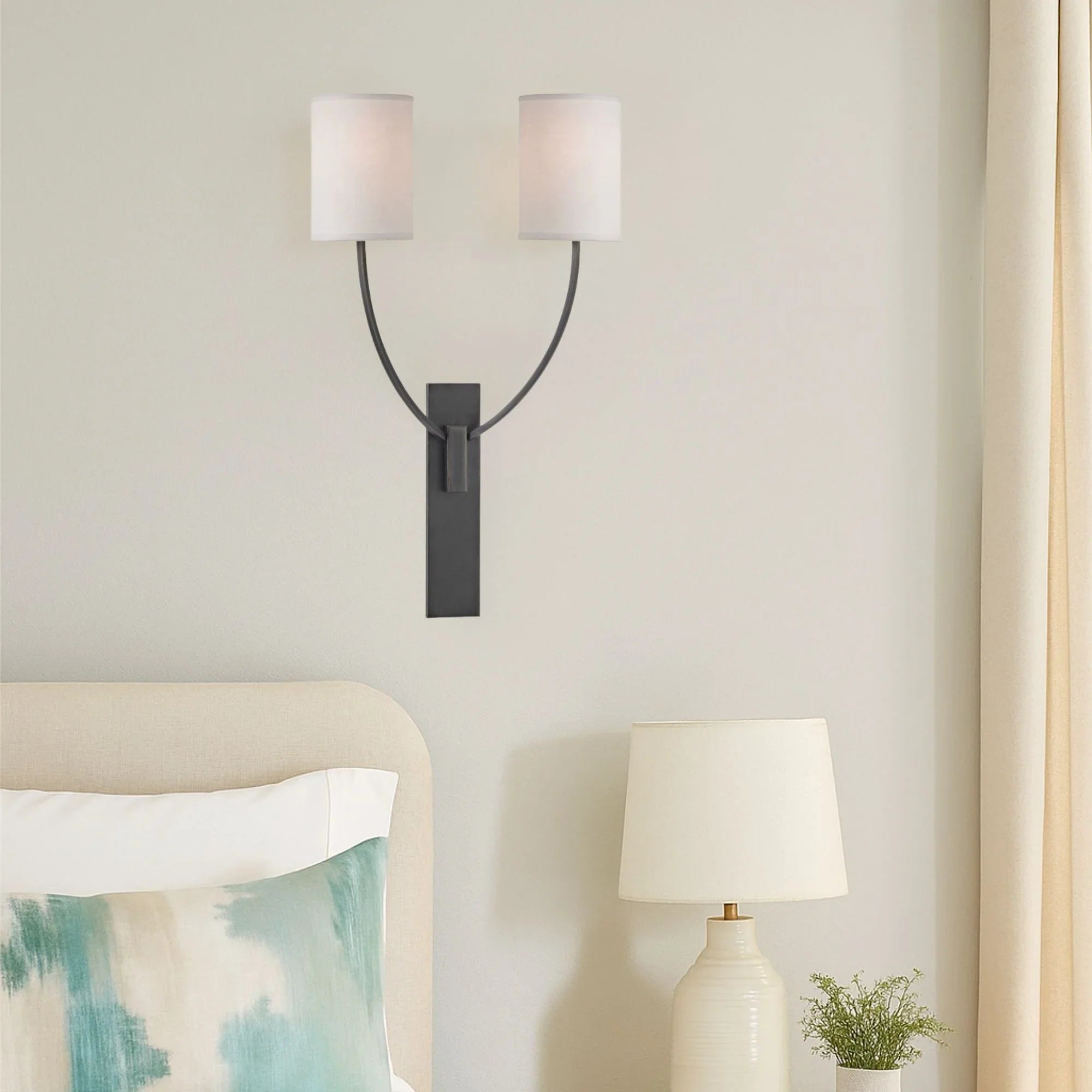 Colton 25" 2-Light Wall Sconce, Old Bronze Finish