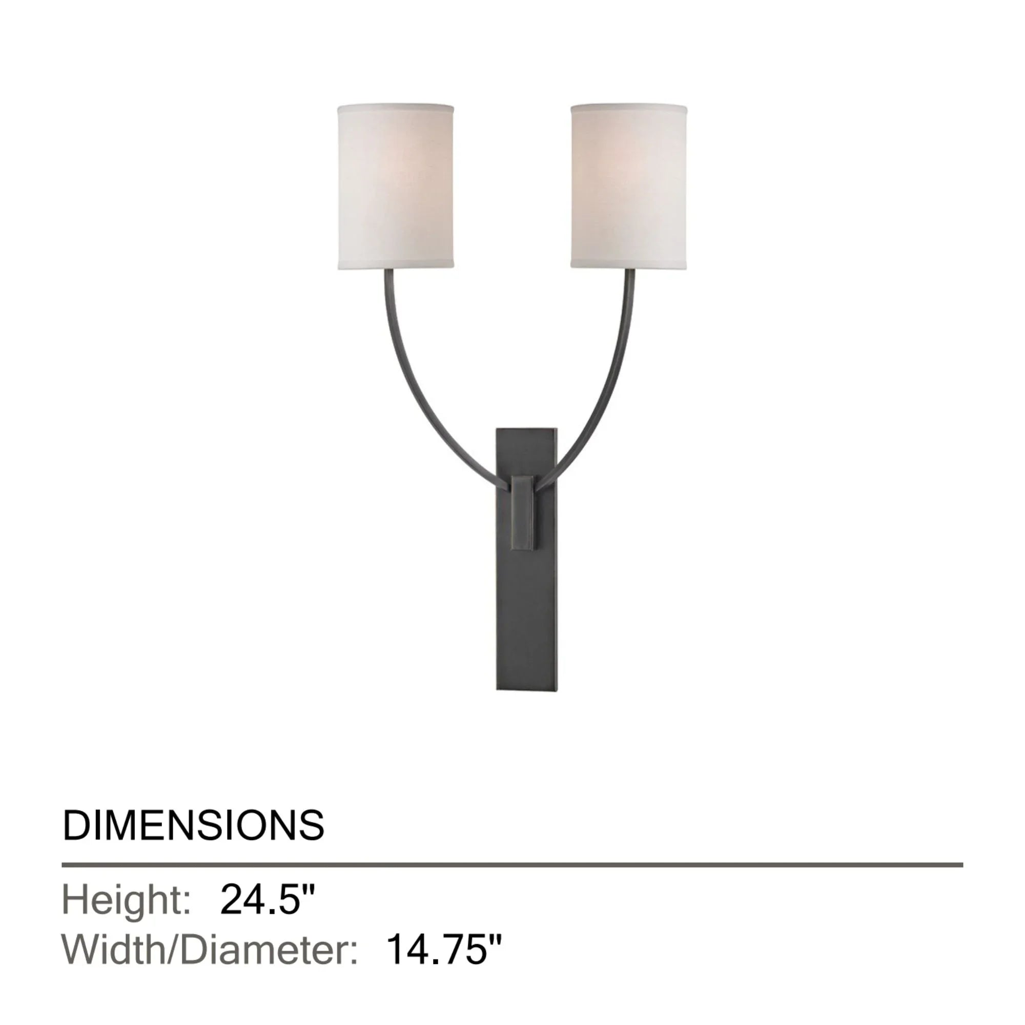 Colton 25" 2-Light Wall Sconce, Old Bronze Finish