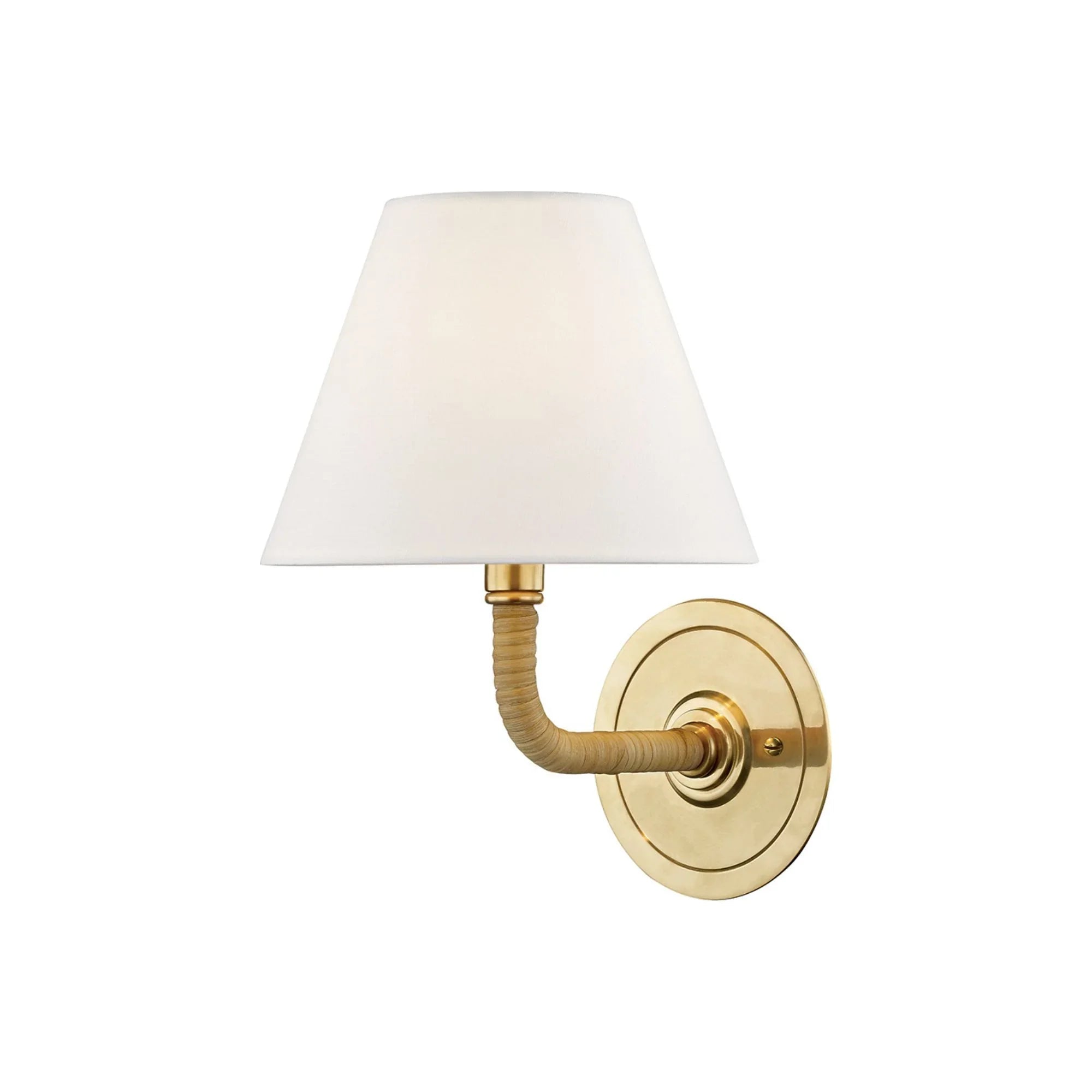 Curves No.1 11" Wall Sconce, Aged Brass Finish