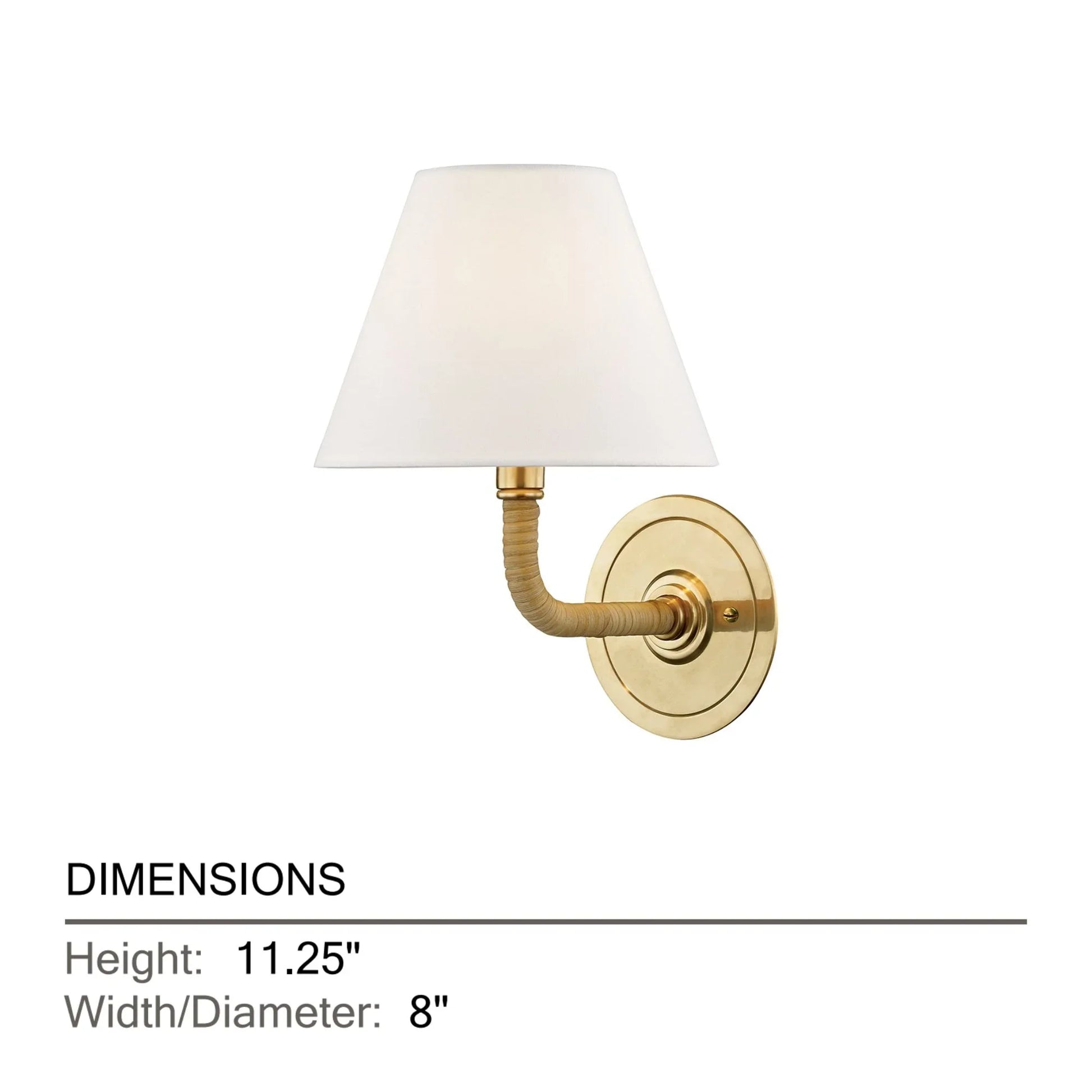 Hudson Valley Lighting - Curves No.1 11" Wall Sconce, Aged Brass Finish | Bees Lighting