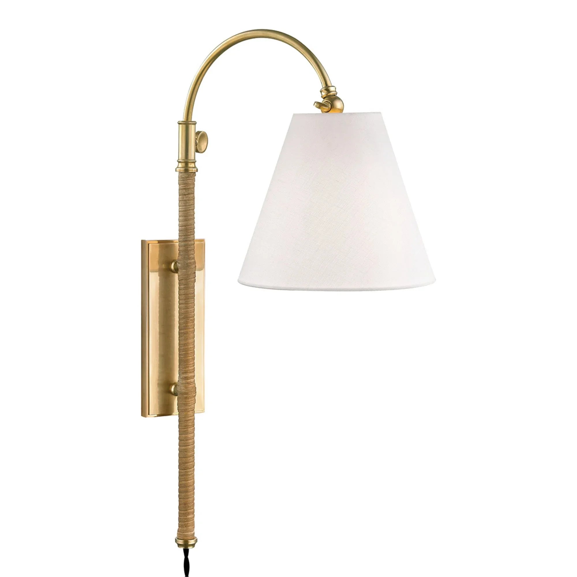 Curves No.1 30" Wall Sconce, Aged Brass Finish