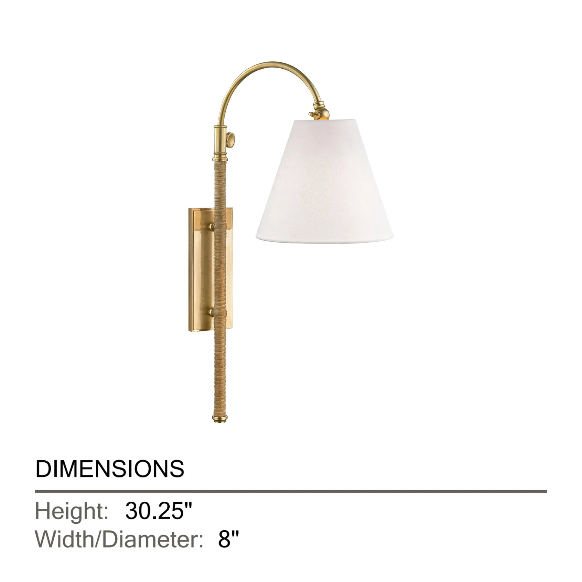 Hudson Valley Lighting - Curves No.1 30" Wall Sconce, Aged Brass Finish | Bees Lighting