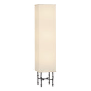 Hudson Valley Cy 56.25 in. Floor Lamp, Black Iron with Off White Linen Rectangular Shade