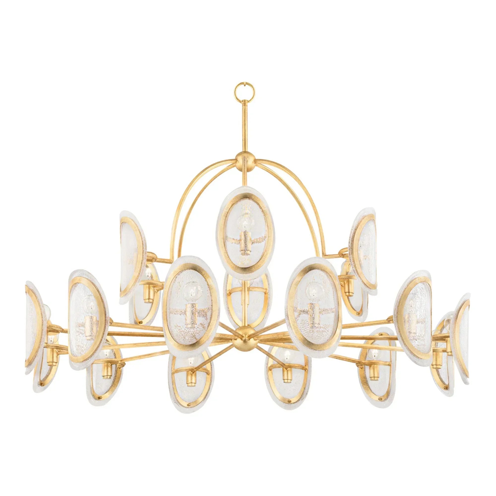 Danes 50" 18-Light Chandelier, Vintage Gold Leaf Finish