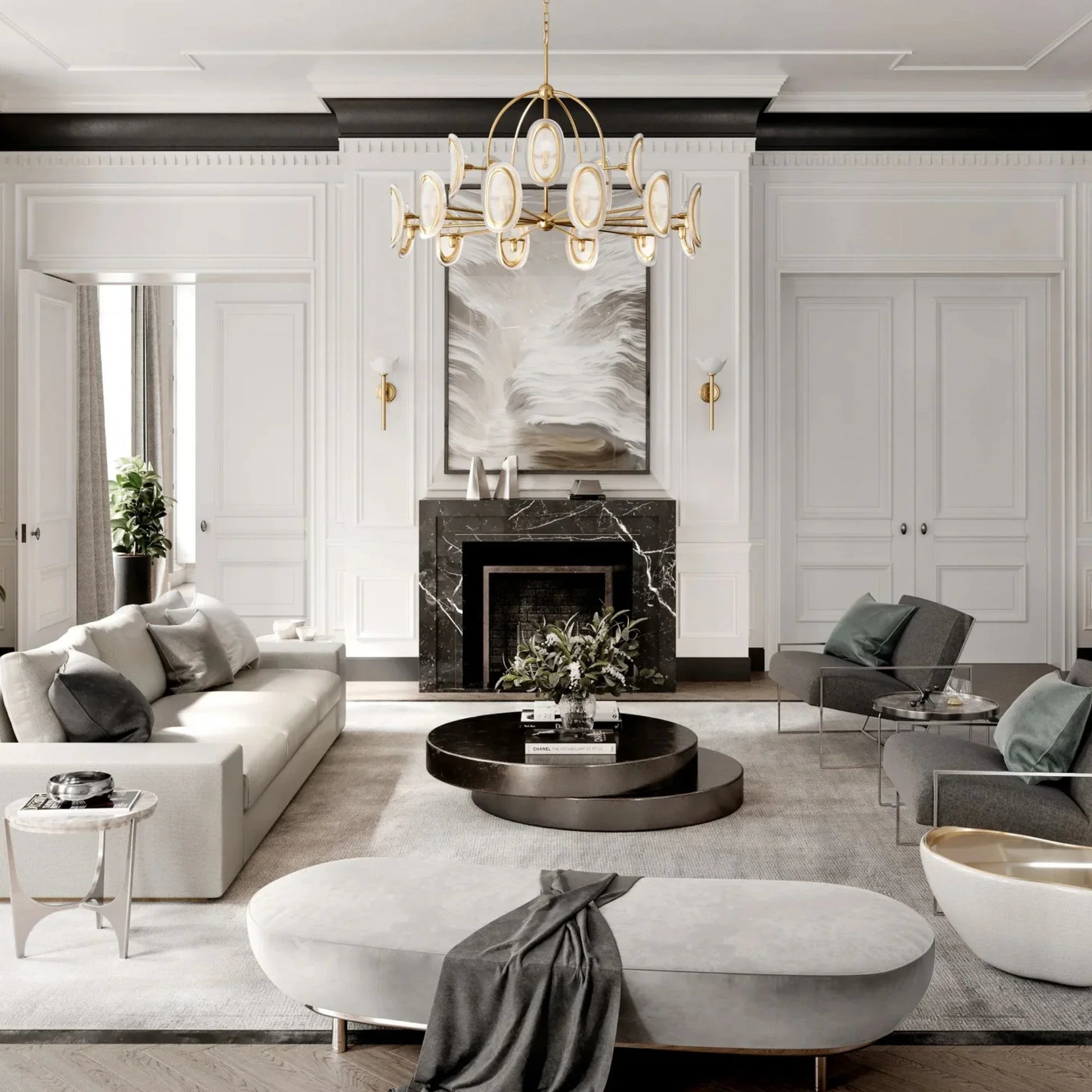 Hudson Valley Lighting - Danes 50" 18-Light Chandelier, Vintage Gold Leaf Finish | Bees Lighting