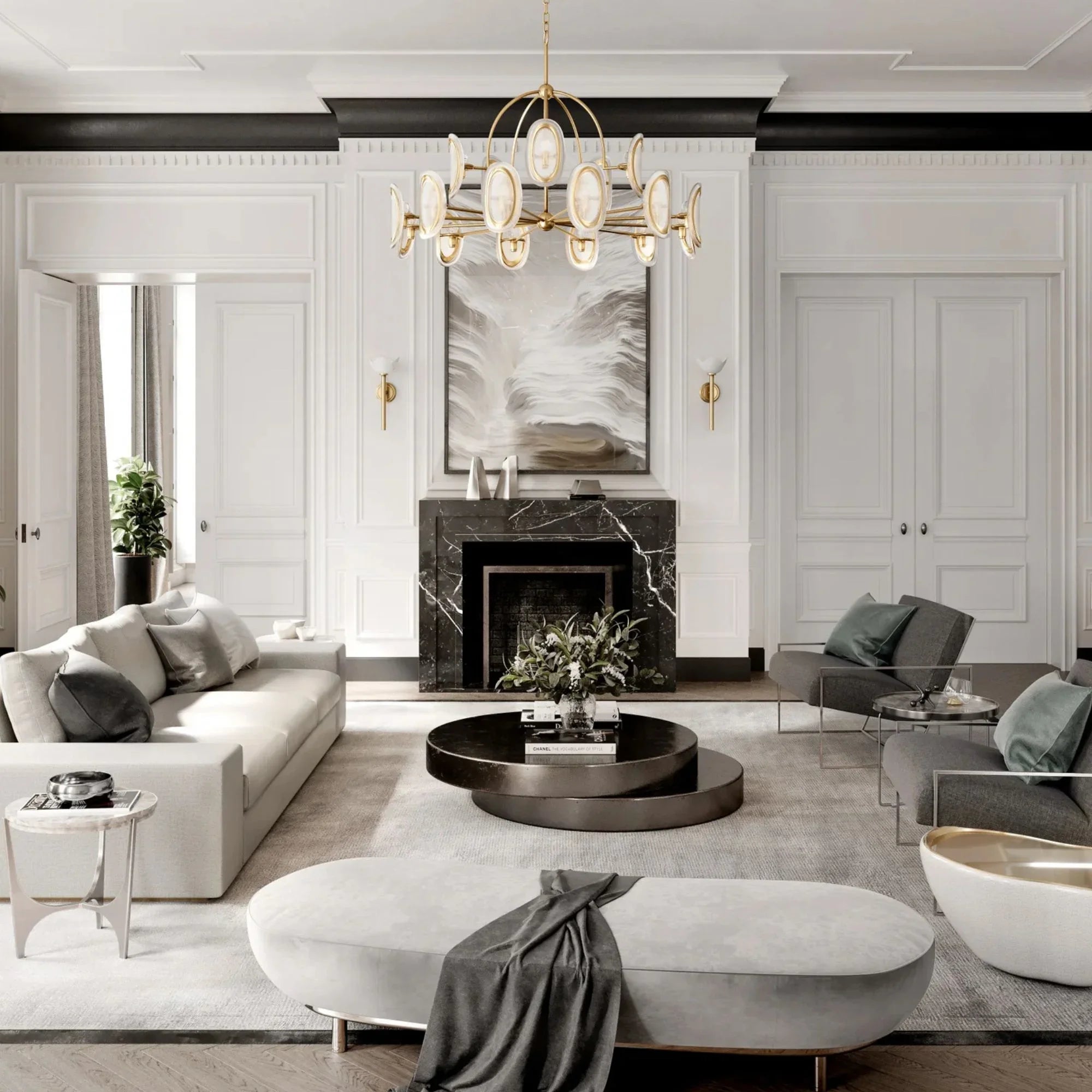 Danes 50" 18-Light Chandelier, Vintage Gold Leaf Finish