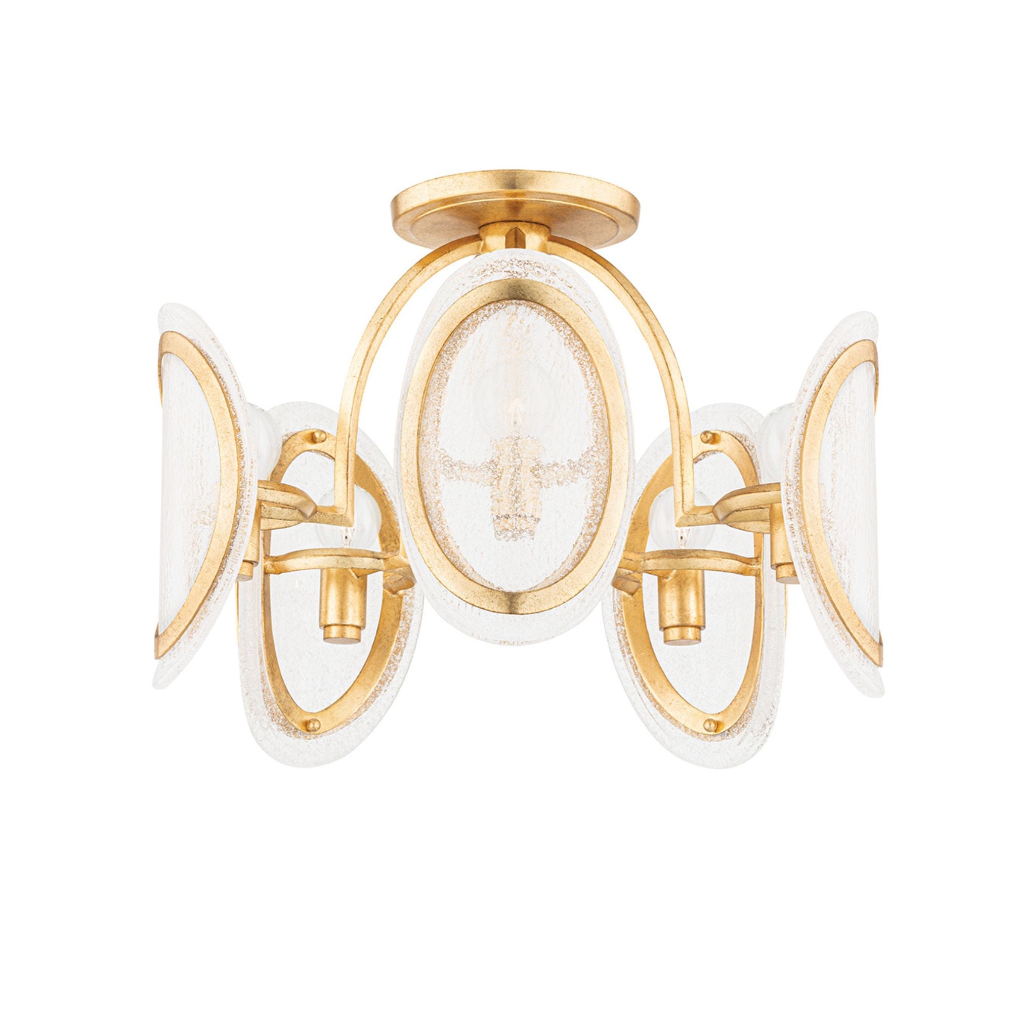 Danes 20" 5 Lights Semi-Flush Mount Light Gold Finish