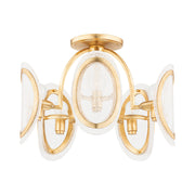 Danes 20" 5-Light Semi Flush Mount, Vintage Gold Leaf Finish