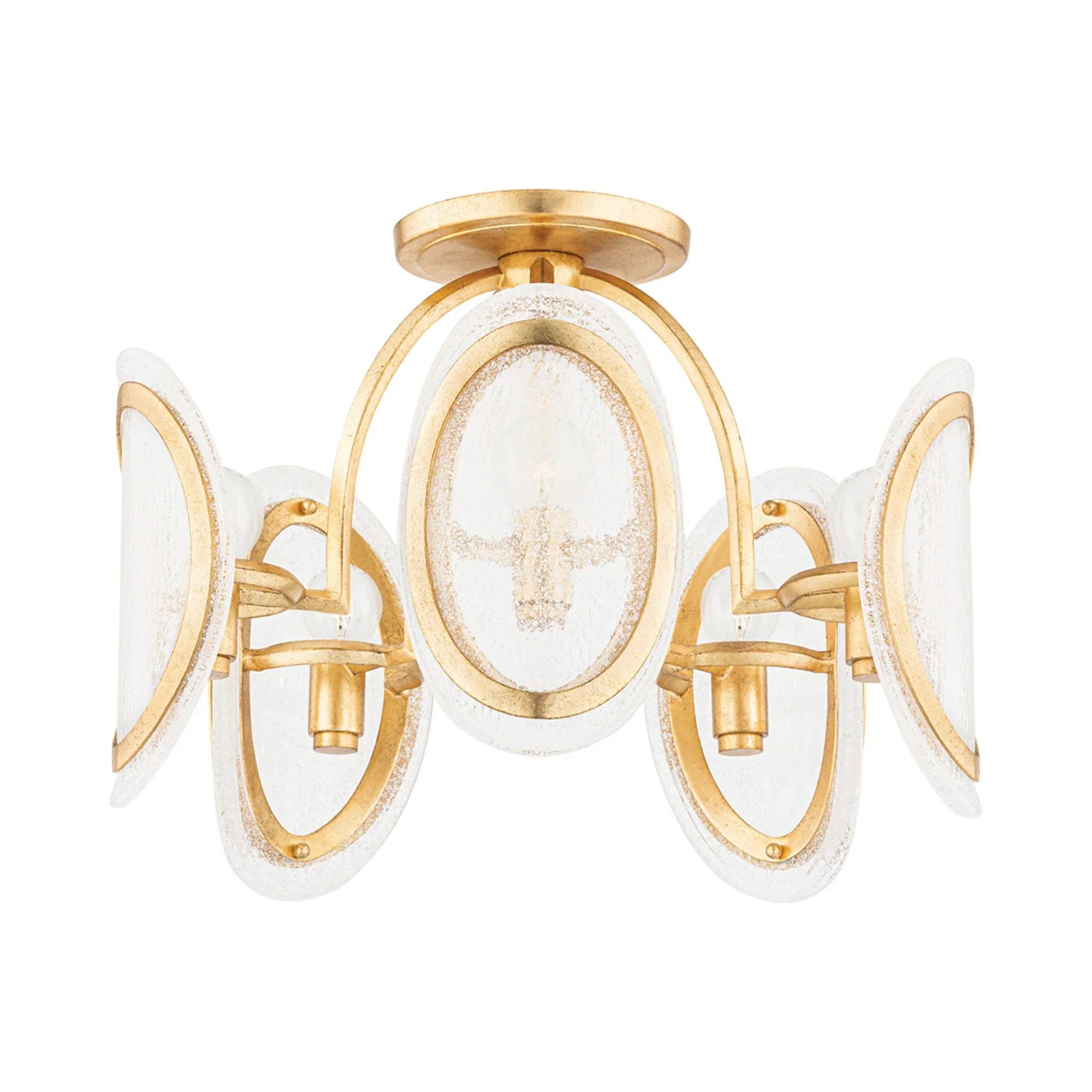 Hudson Valley Lighting - Danes 20" 5-Light Semi Flush Mount, Vintage Gold Leaf Finish | Bees Lighting