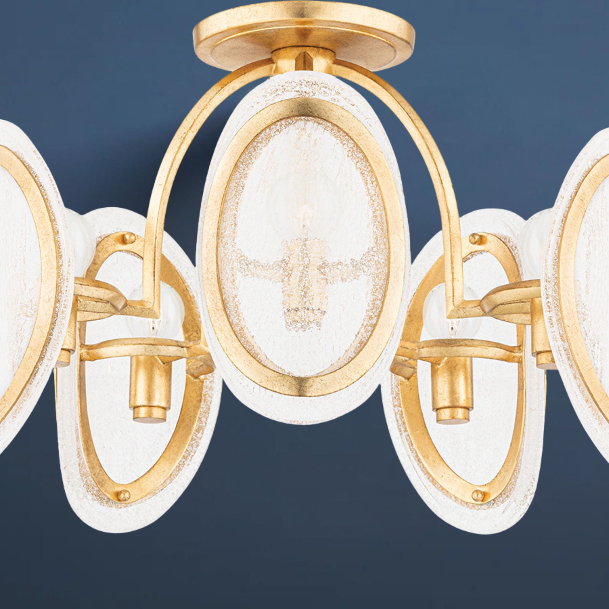 Danes 20" 5 Lights Semi-Flush Mount Light Gold Finish