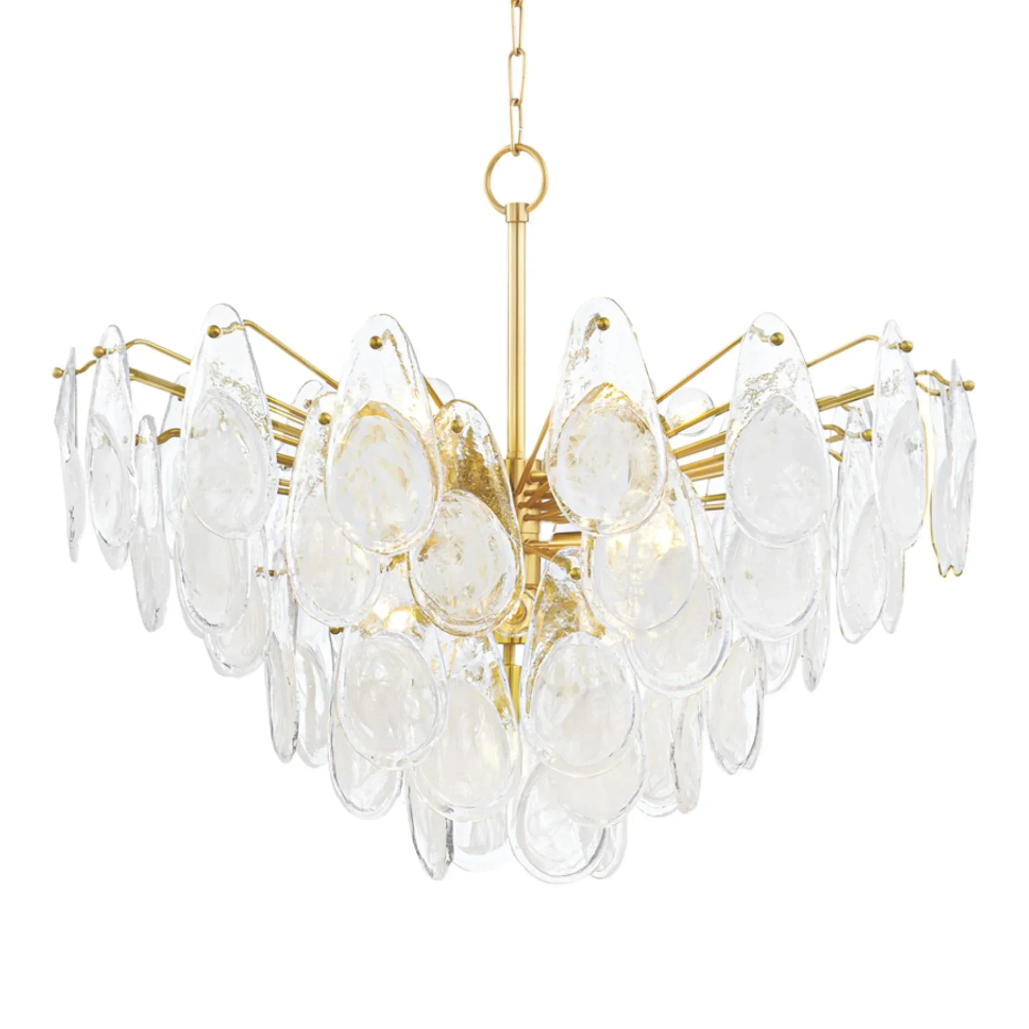 Darcia 36" 15-Light Chandelier, Aged Brass Finish