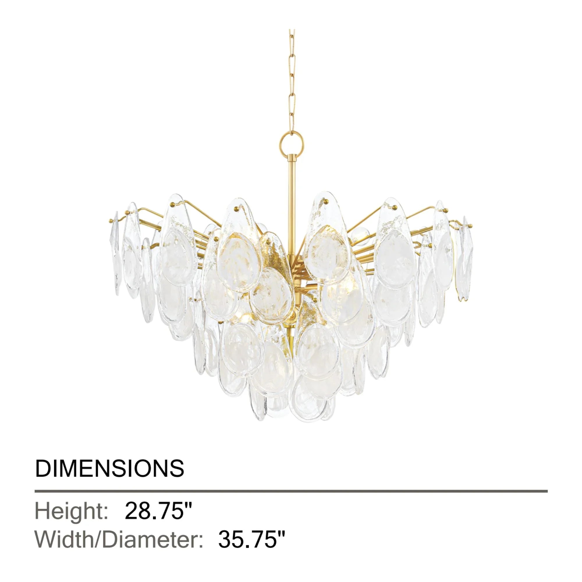 Hudson Valley Lighting - Darcia 36" 15-Light Chandelier, Aged Brass Finish | Bees Lighting