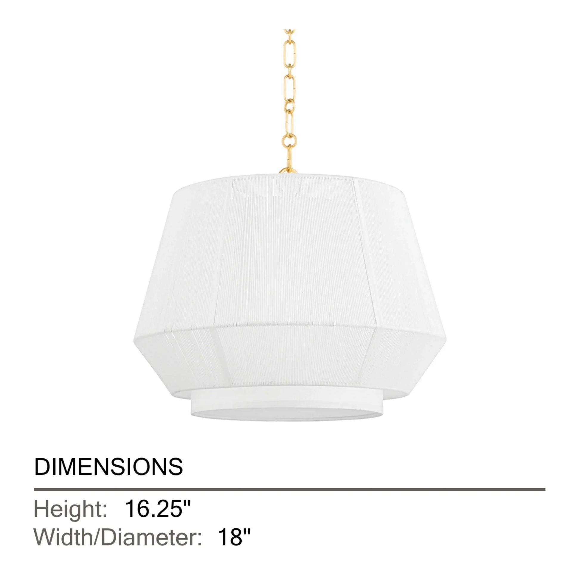 Hudson Valley Lighting - Debi 18" Pendant, Aged Brass Finish | Bees Lighting