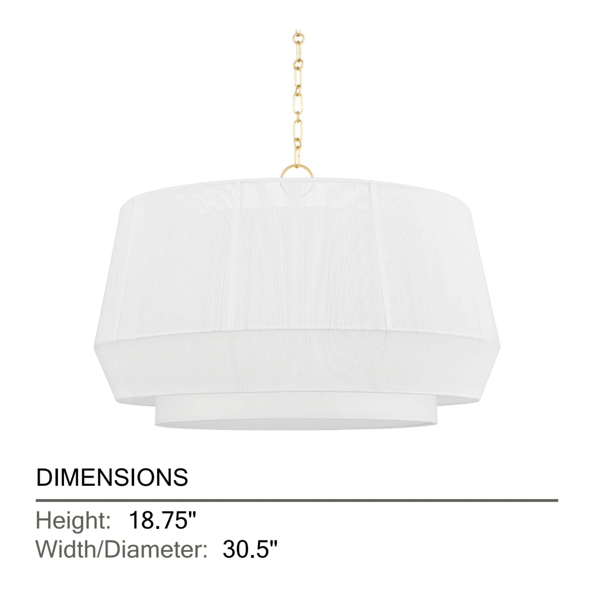 Debi 31" 4-Light Pendant, Aged Brass Finish