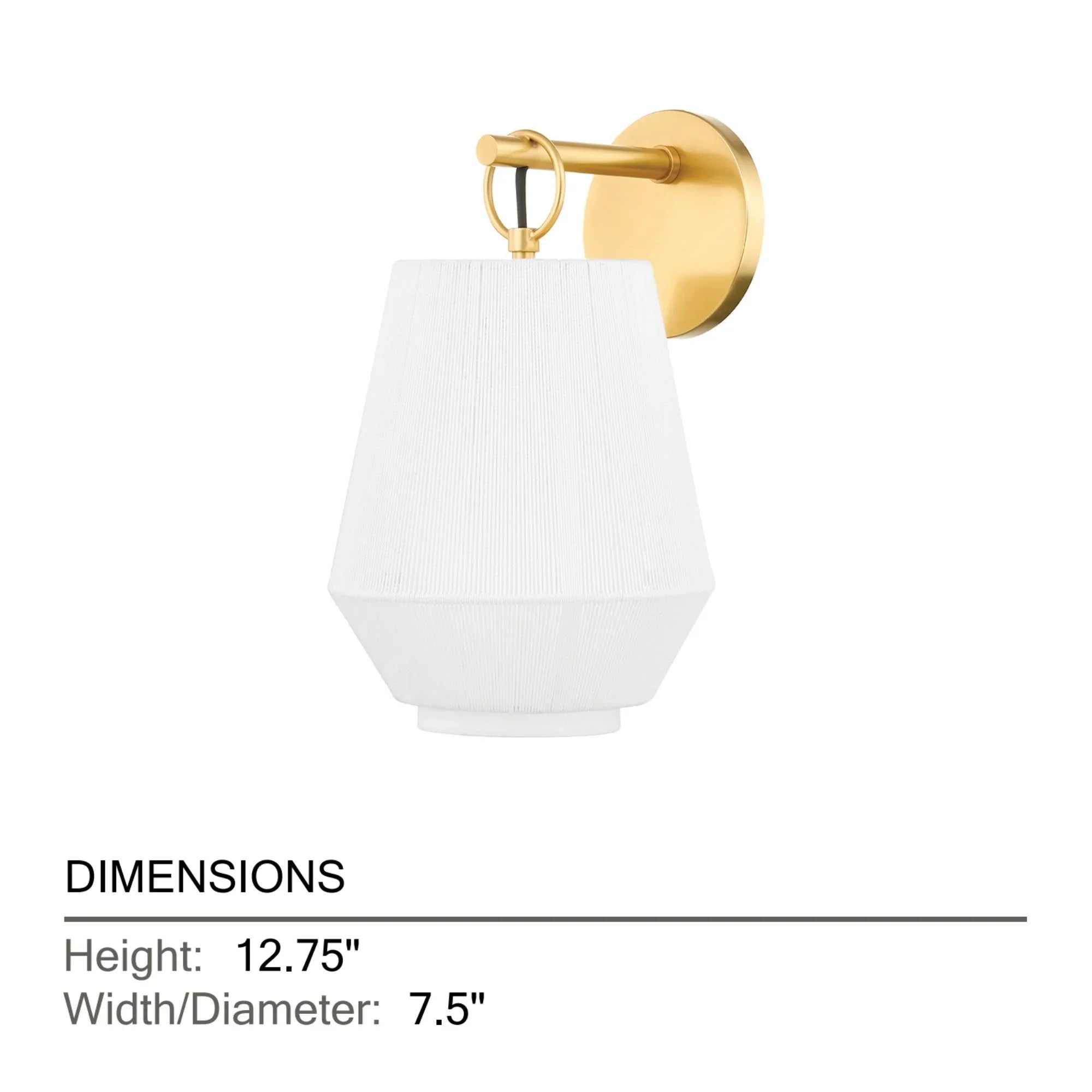 Debi 13" Wall Sconce, Aged Brass Finish