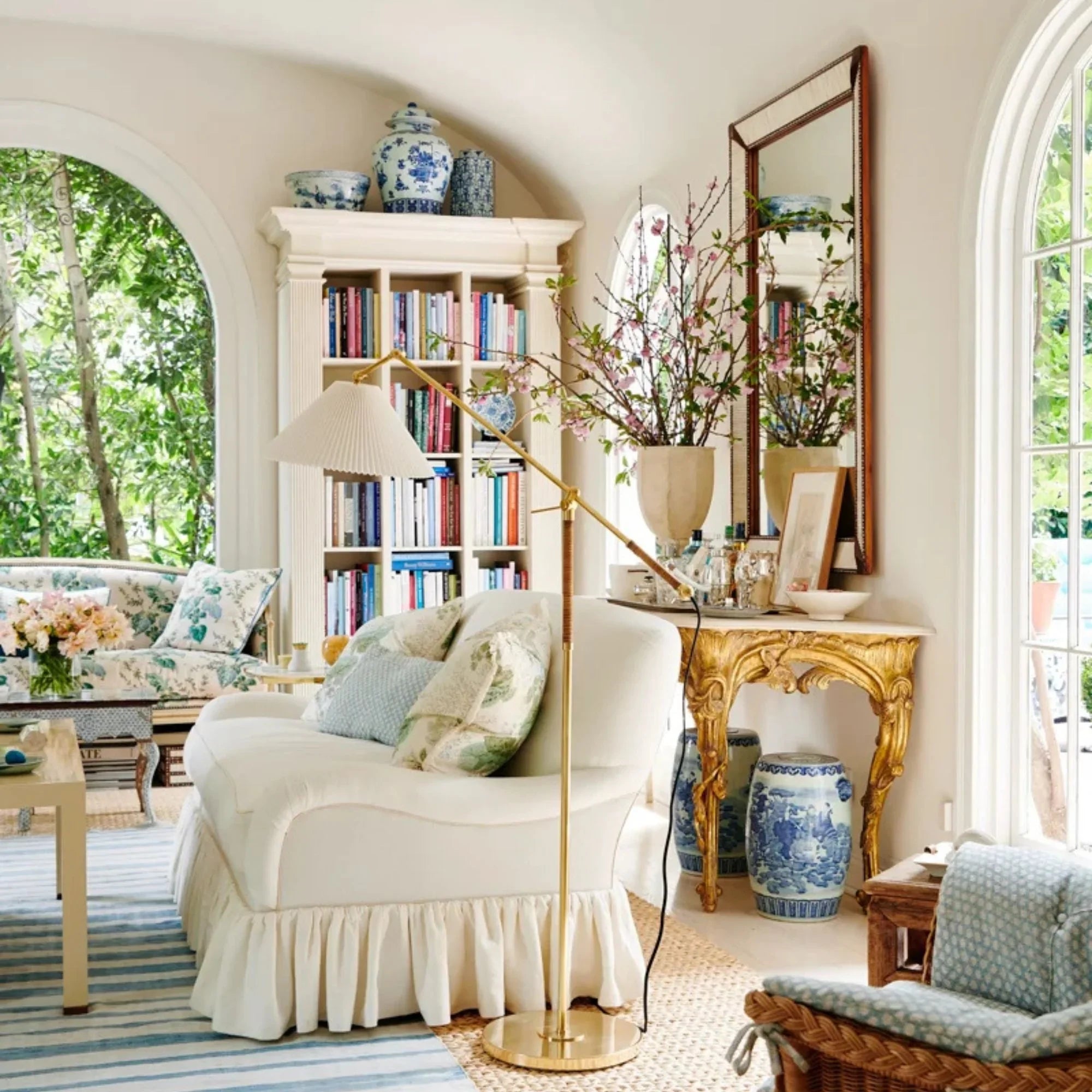 Dorset 56" Floor Lamp, Aged Brass Finish