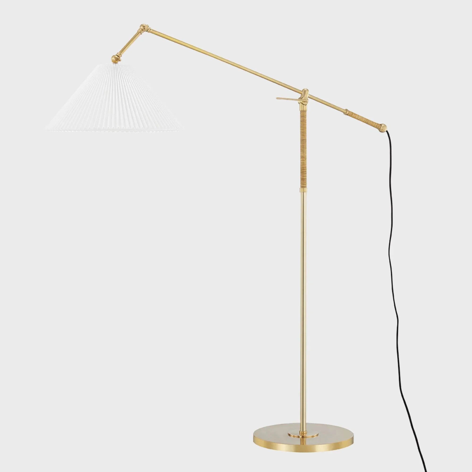 Dorset 56" Floor Lamp, Aged Brass Finish