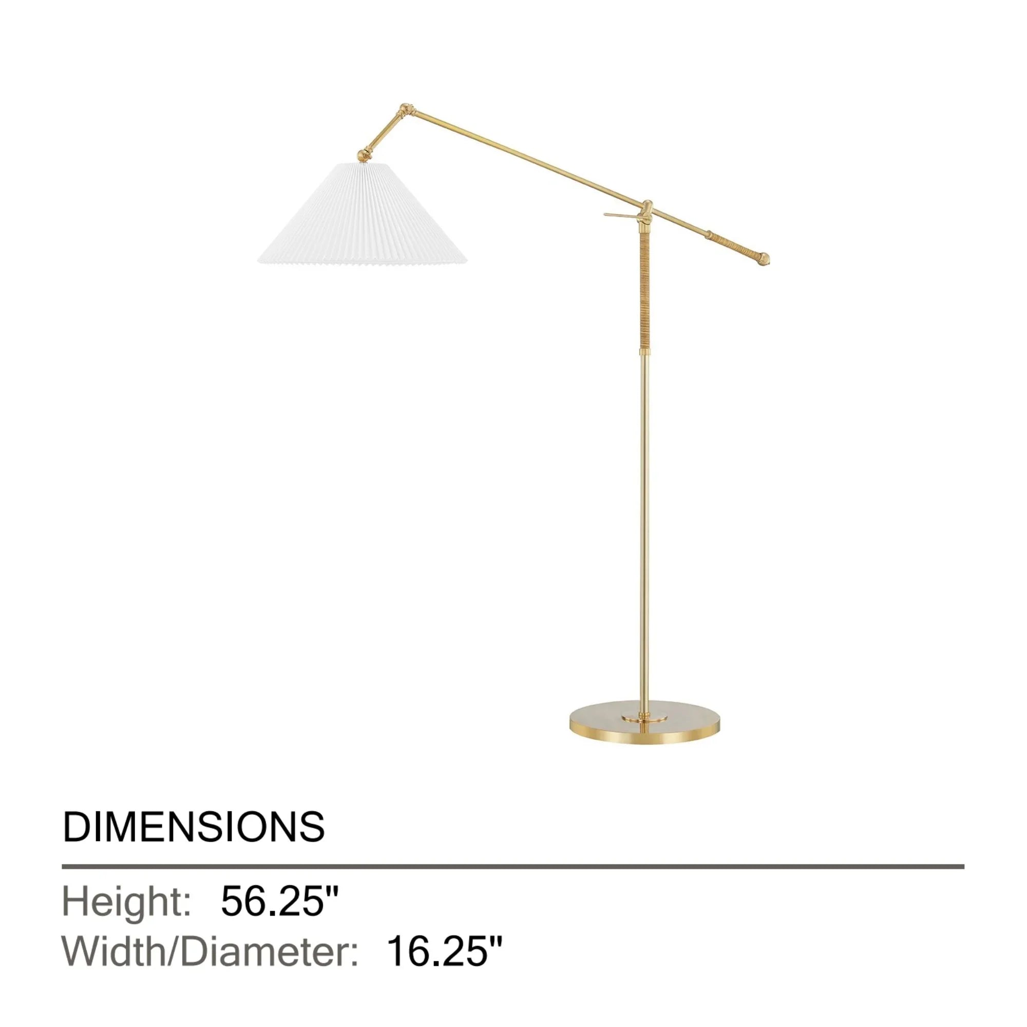 Dorset 56" Floor Lamp, Aged Brass Finish