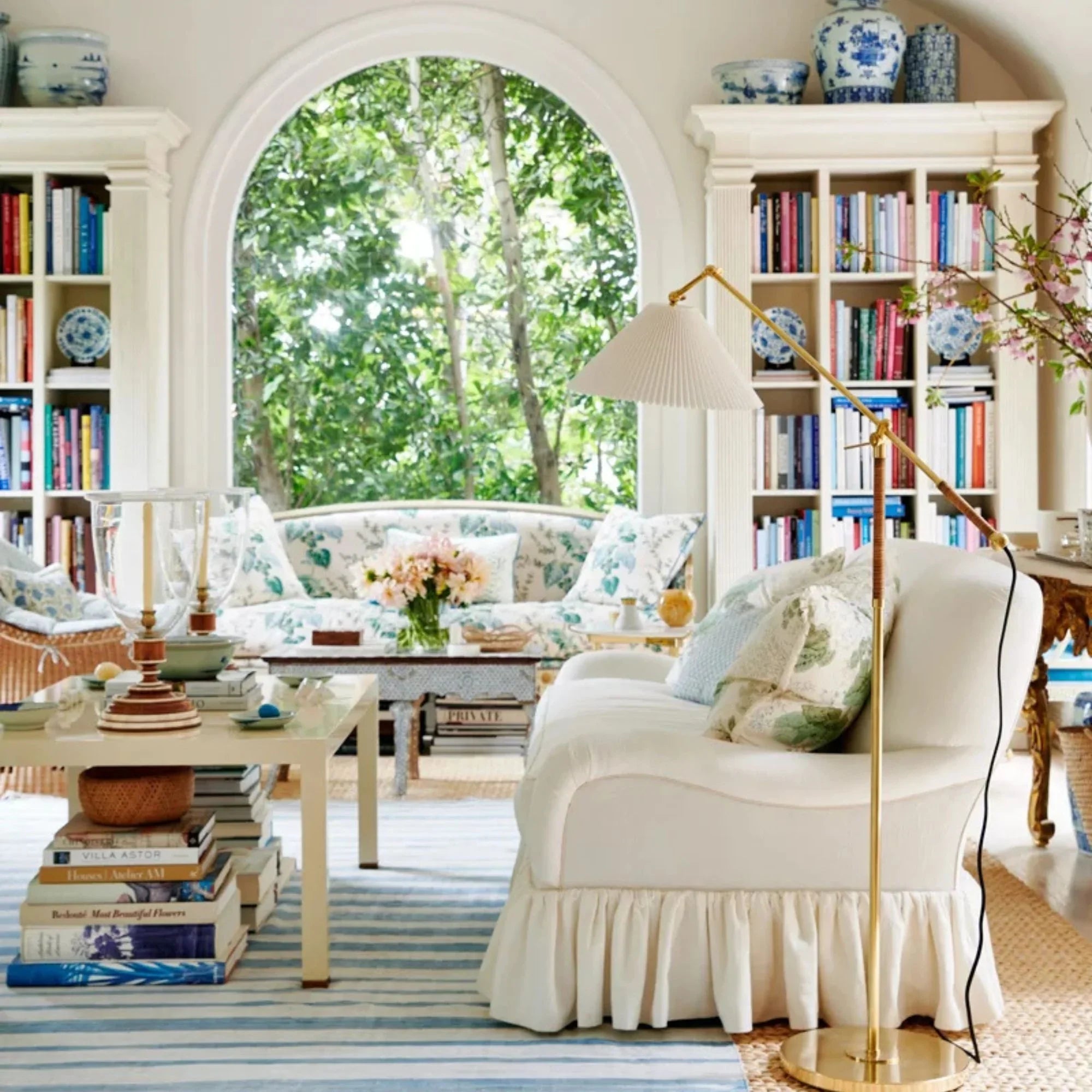 Dorset 56" Floor Lamp, Aged Brass Finish