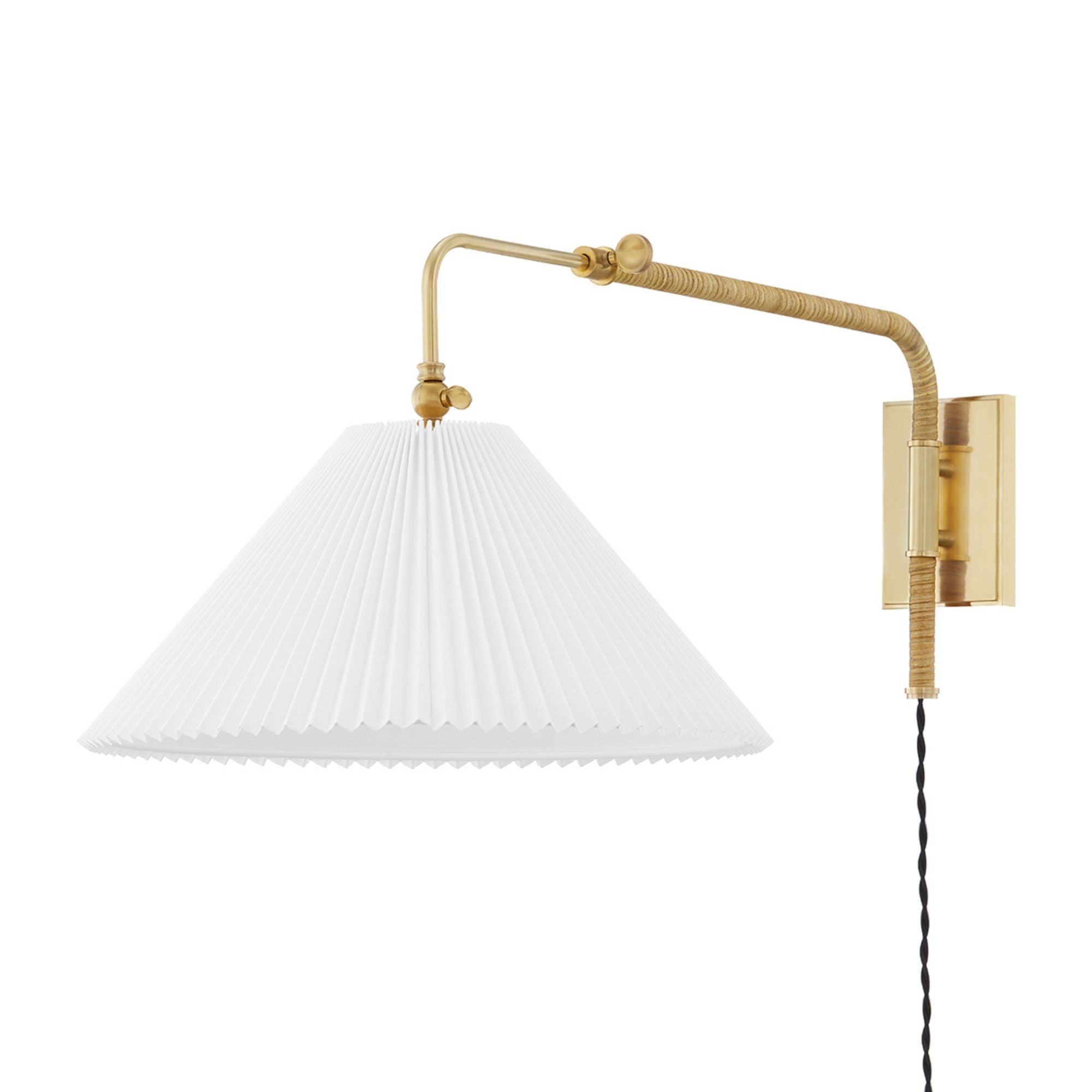 Dorset 16" Plug-in Sconce, Aged Brass Finish