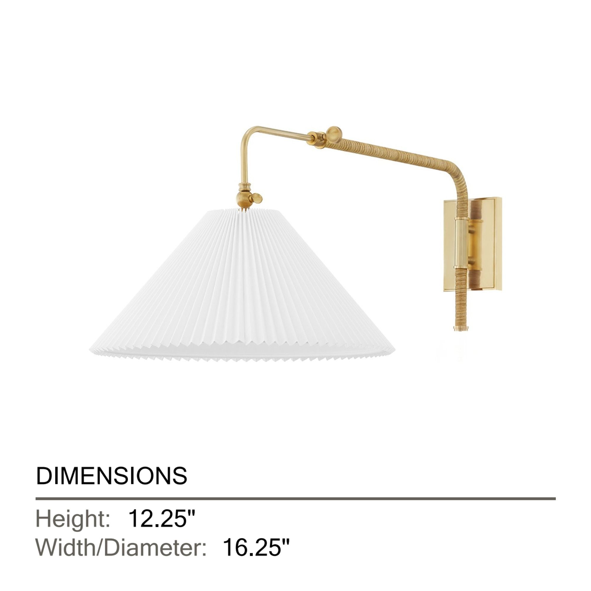 Dorset 16" Plug-in Sconce, Aged Brass Finish