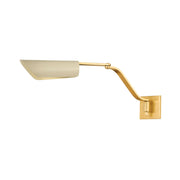 Douglaston 10" Swing Arm Lamp, Aged Brass/ Soft Sand Finish