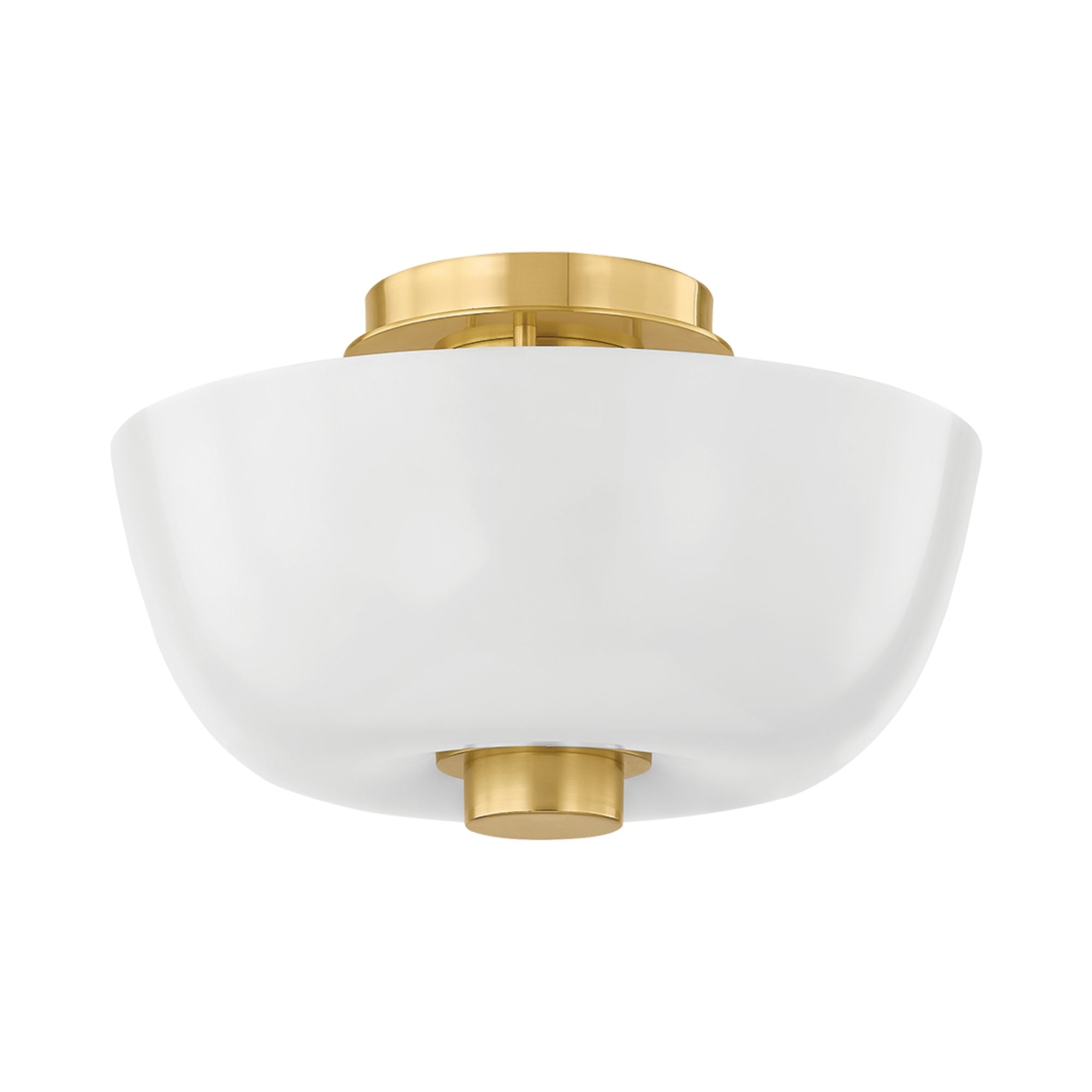 Dove 15" Flush Mount, Aged Brass Finish