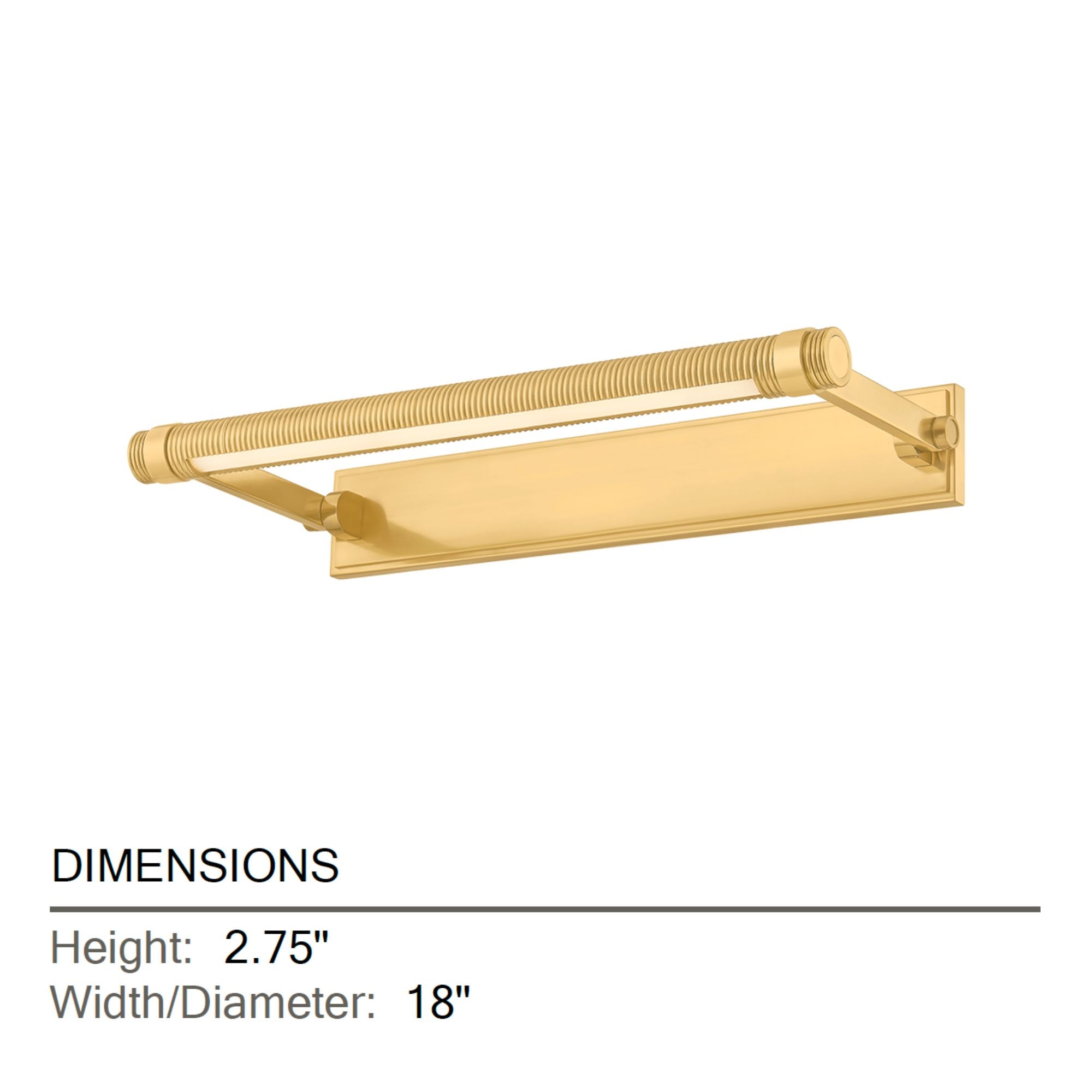 Hudson Valley Duell 18 in. Picture Light, Aged Brass