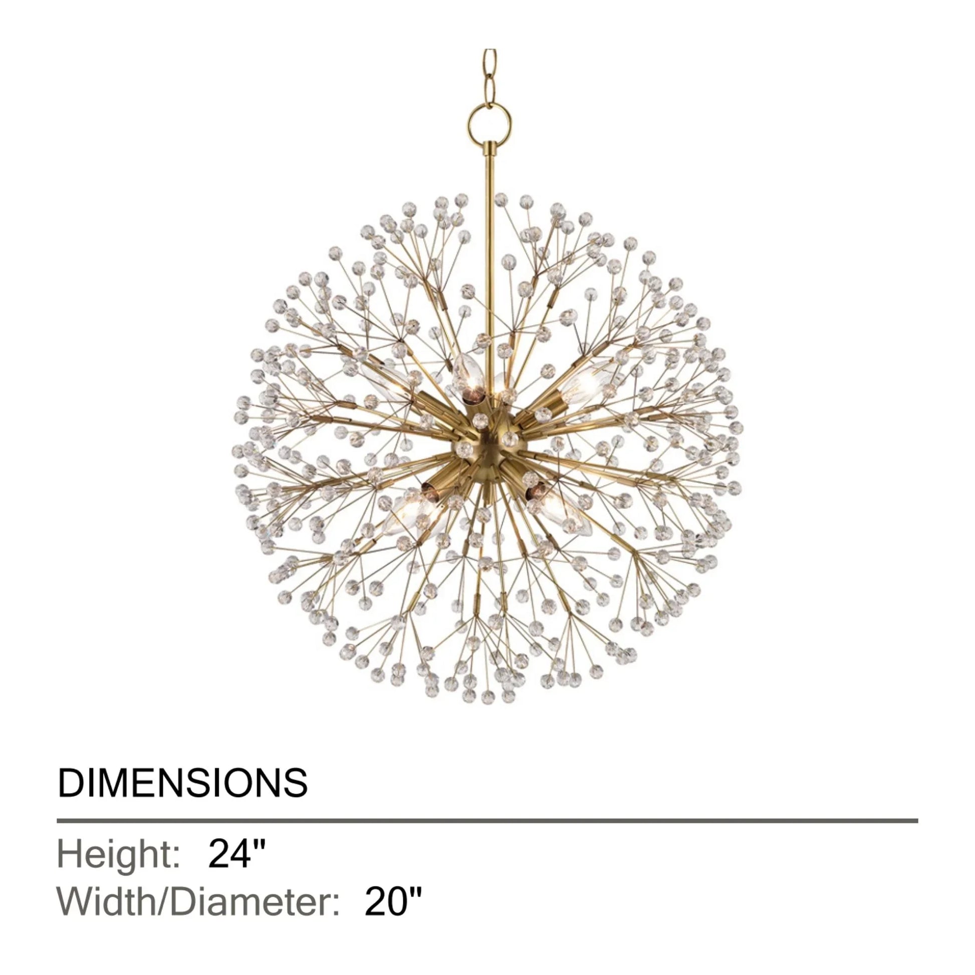 Hudson Valley Lighting - Dunkirk 24" 8-Light Chandelier, Aged Brass Finish | Bees Lighting