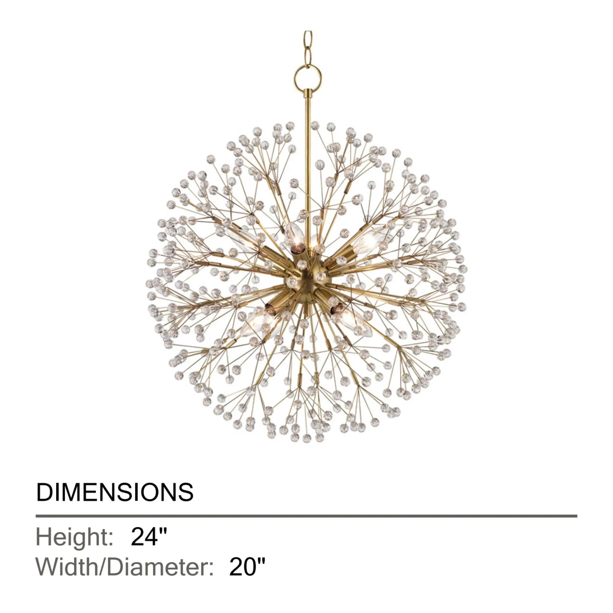 Hudson Valley Lighting - Dunkirk 24" 8-Light Chandelier, Aged Brass Finish | Bees Lighting