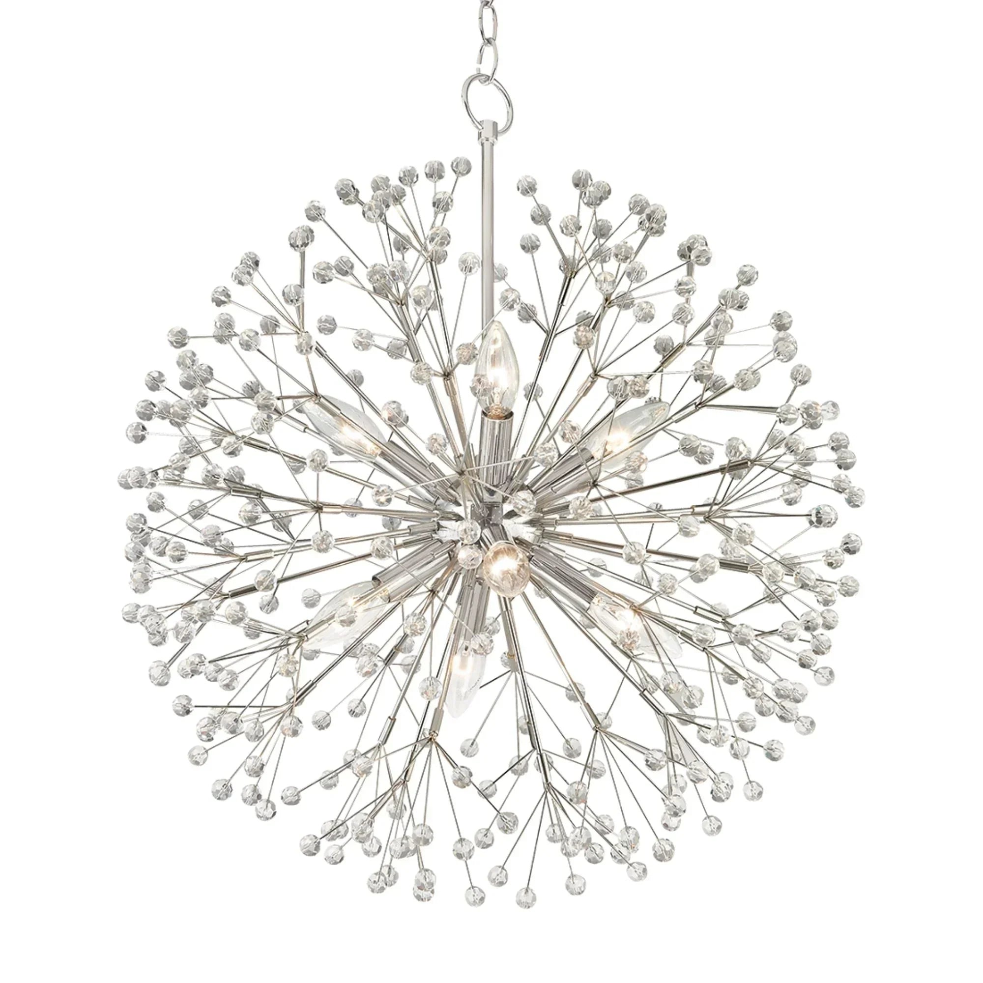 Dunkirk 24" 8-Light Chandelier, Polished Nickel Finish