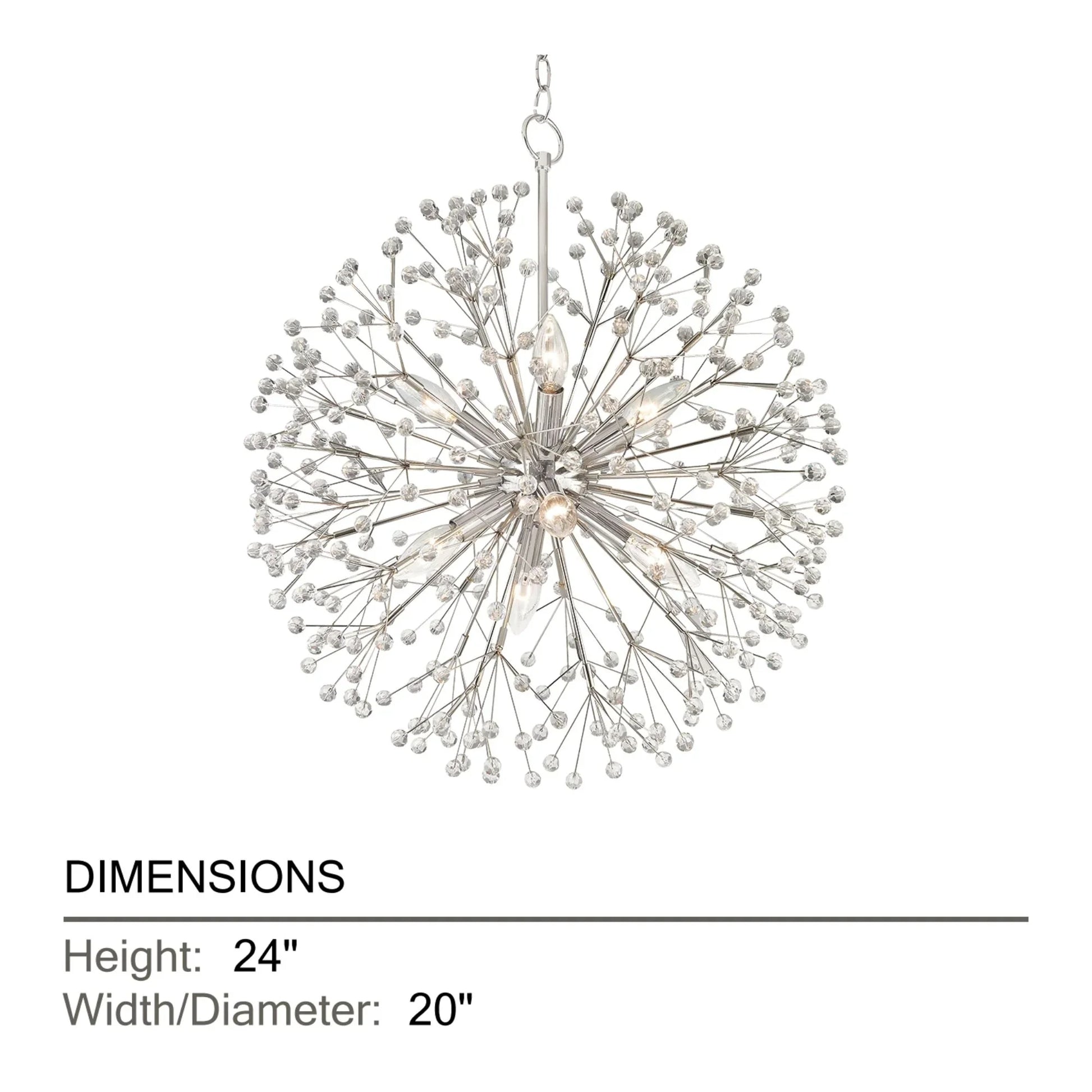 Hudson Valley Lighting - Dunkirk 24" 8-Light Chandelier, Polished Nickel Finish | Bees Lighting