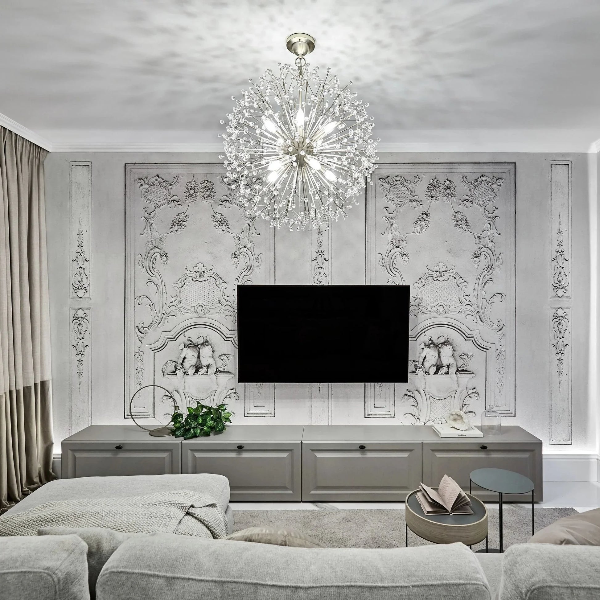 Hudson Valley Lighting - Dunkirk 30" 10-Light Chandelier, Polished Nickel Finish | Bees Lighting