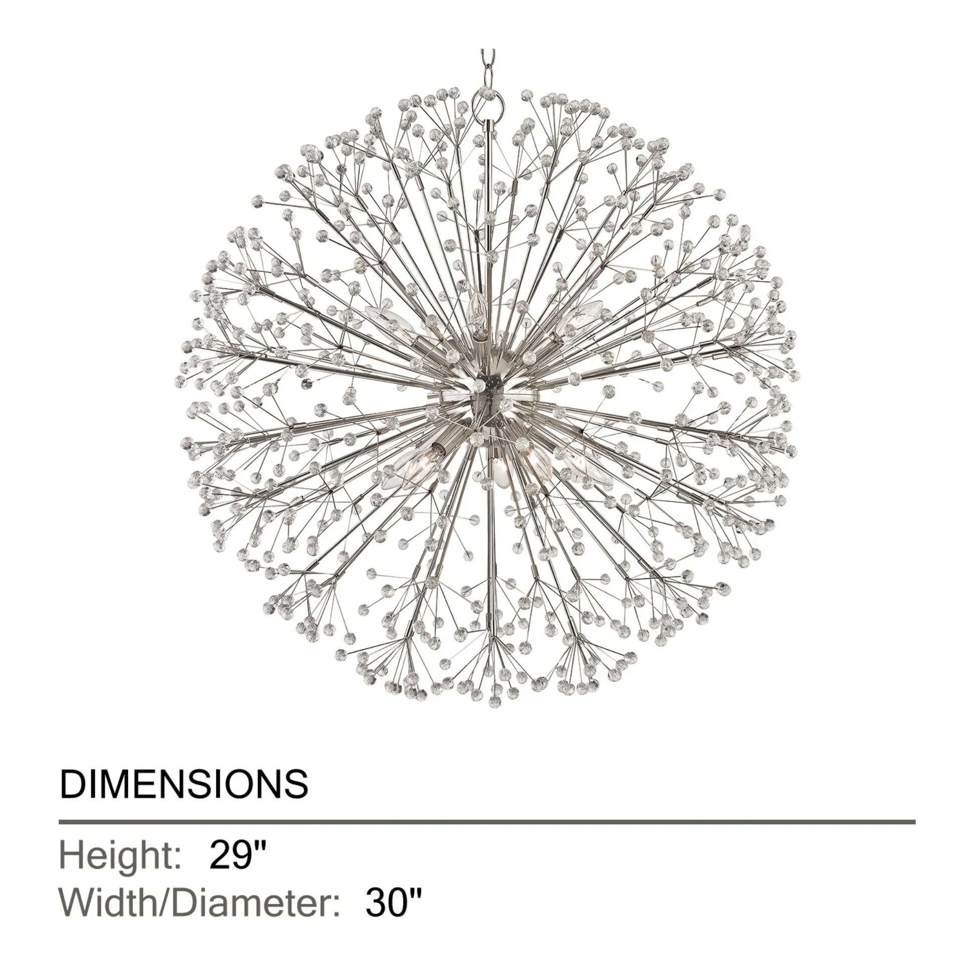 Hudson Valley Lighting - Dunkirk 30" 10-Light Chandelier, Polished Nickel Finish | Bees Lighting