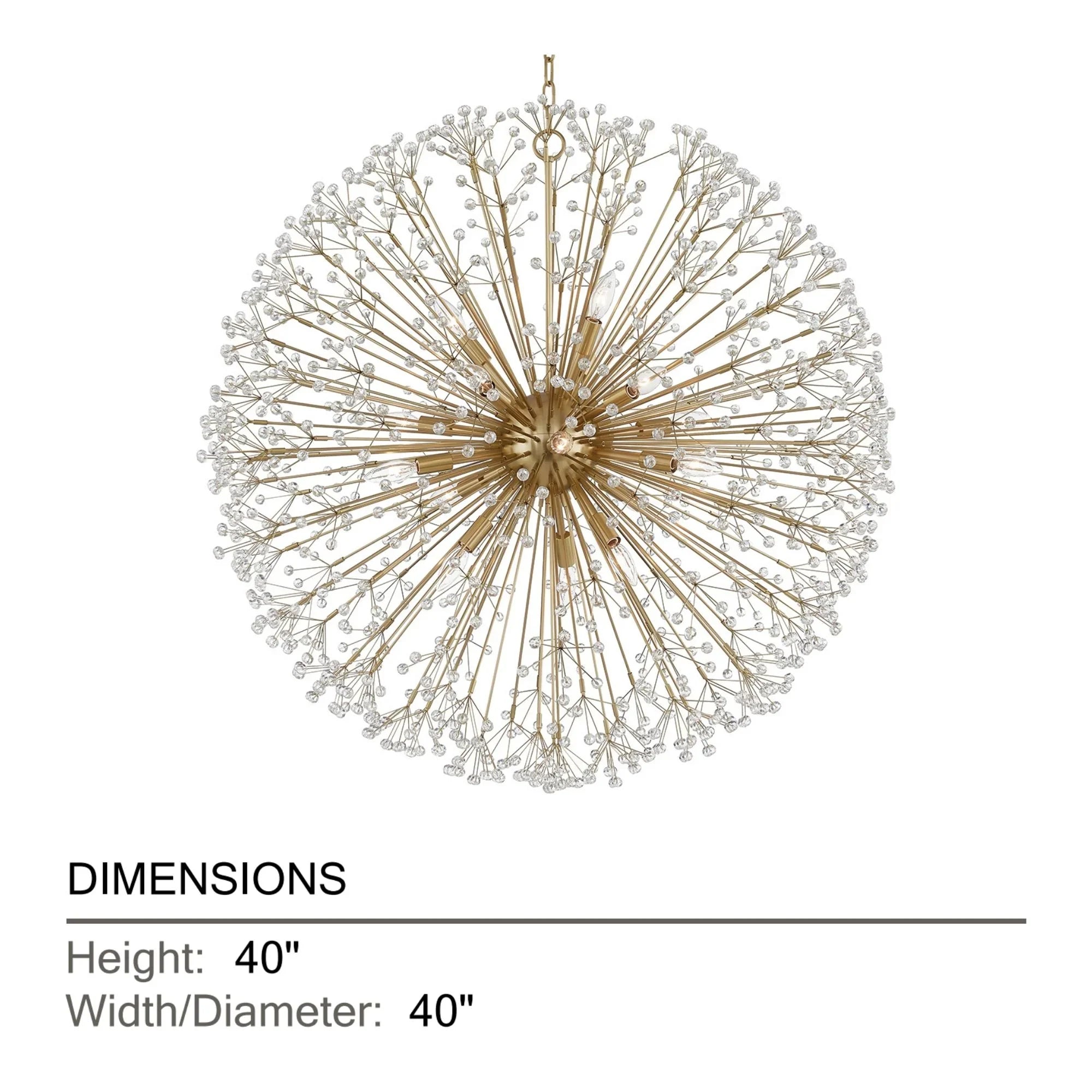 Hudson Valley Lighting - Dunkirk 40" 16-Light Chandelier, Aged Brass Finish | Bees Lighting