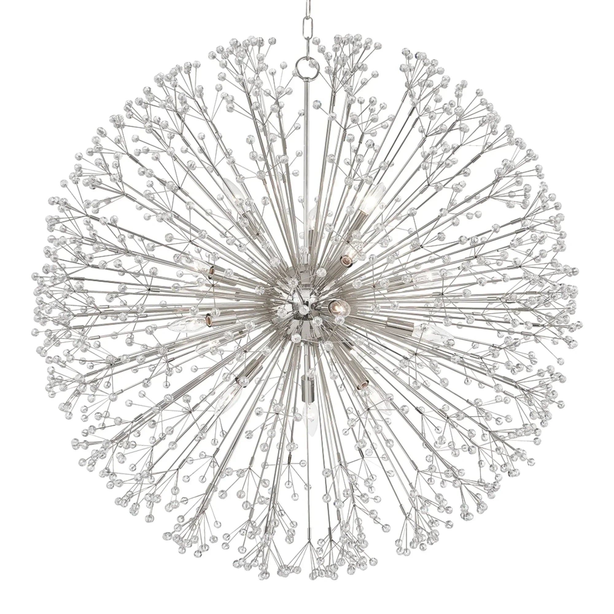 Dunkirk 40" 16-Light Chandelier, Polished Nickel Finish