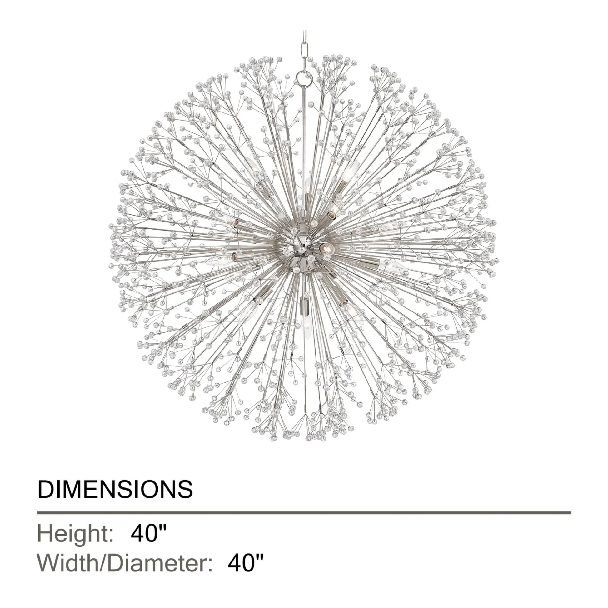 Hudson Valley Lighting - Dunkirk 40" 16-Light Chandelier, Polished Nickel Finish | Bees Lighting